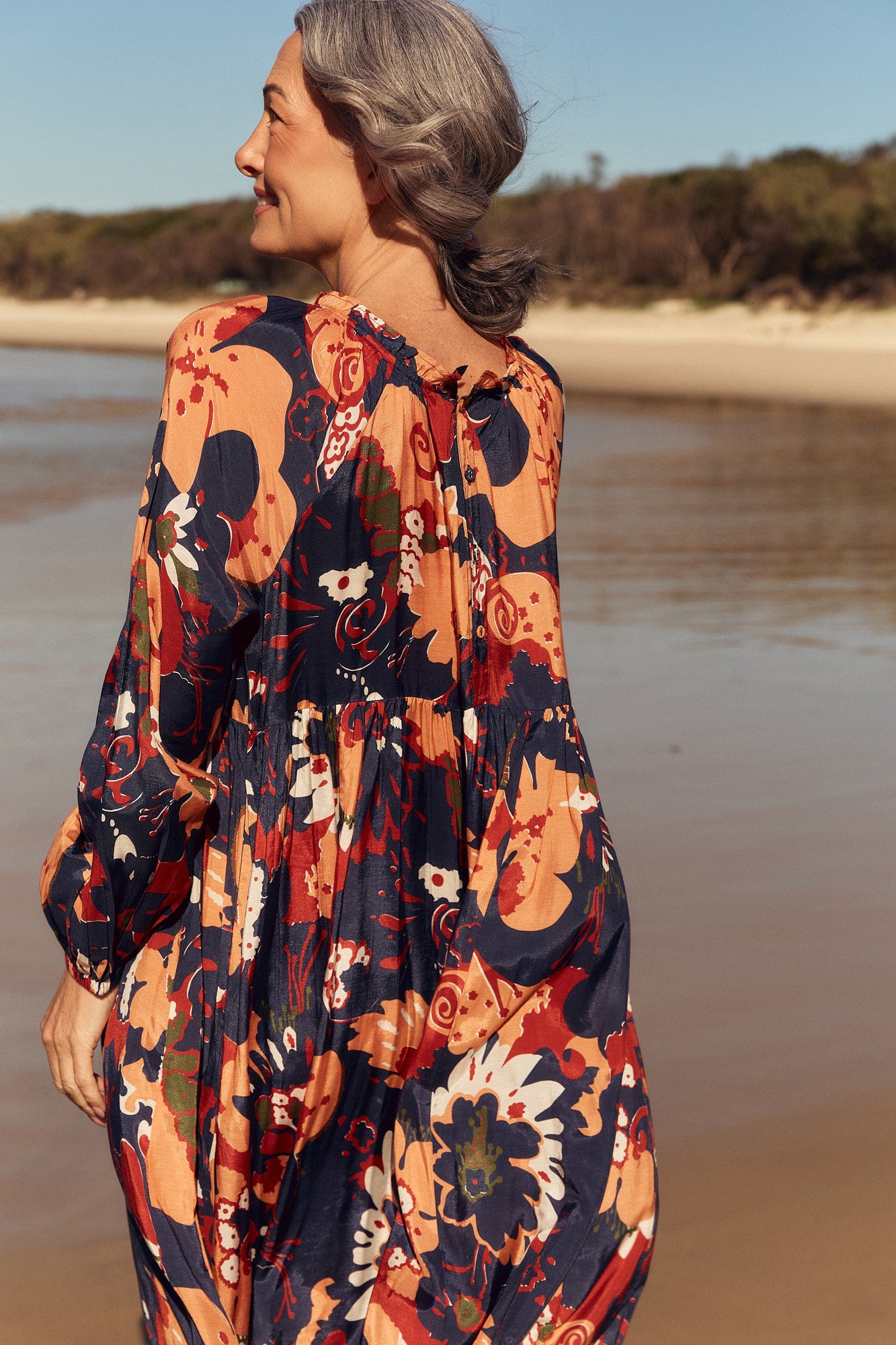 Freya Cotton Silk Reversible Dress in Wildwood