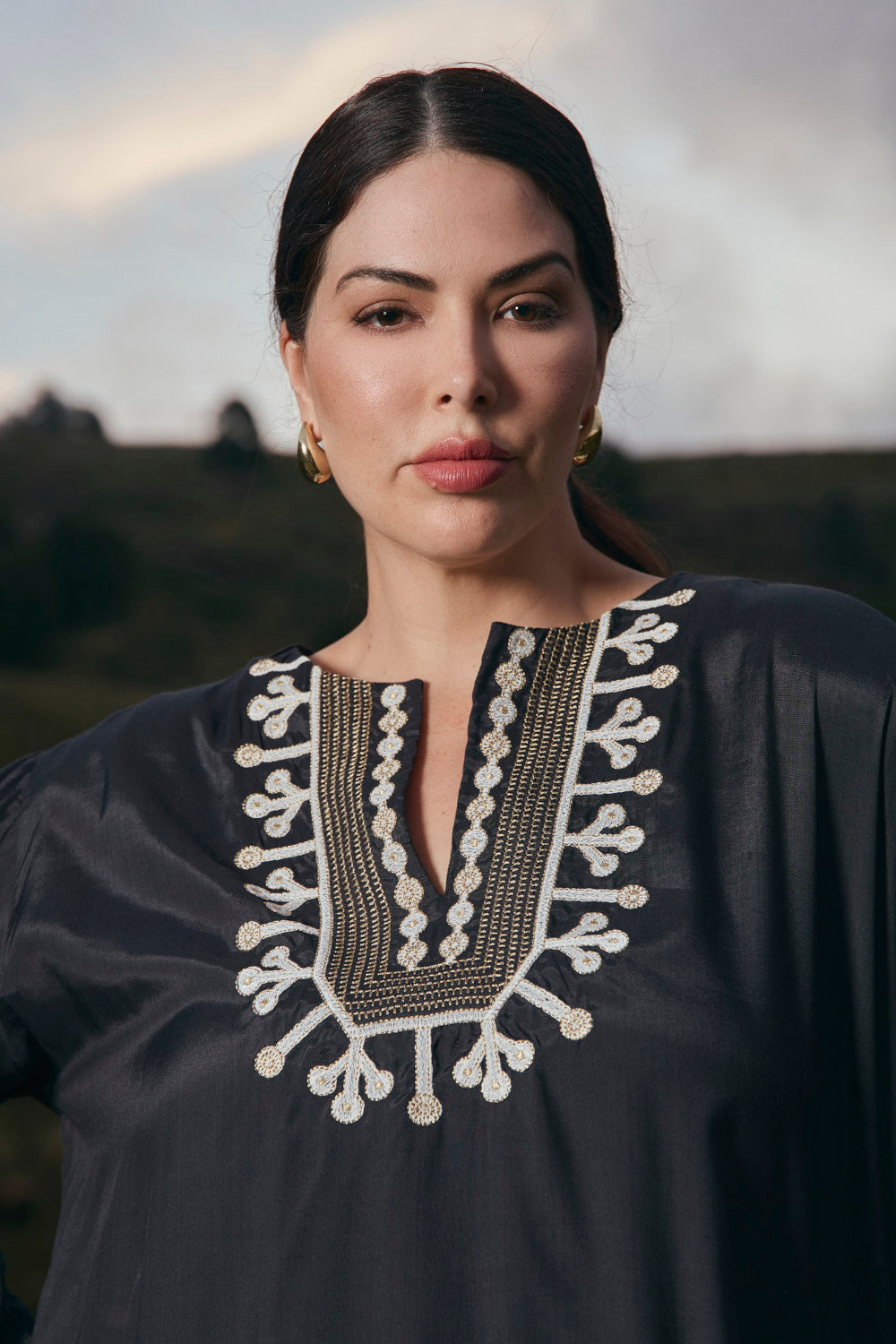 Georgina Embroidered Top in Bengal