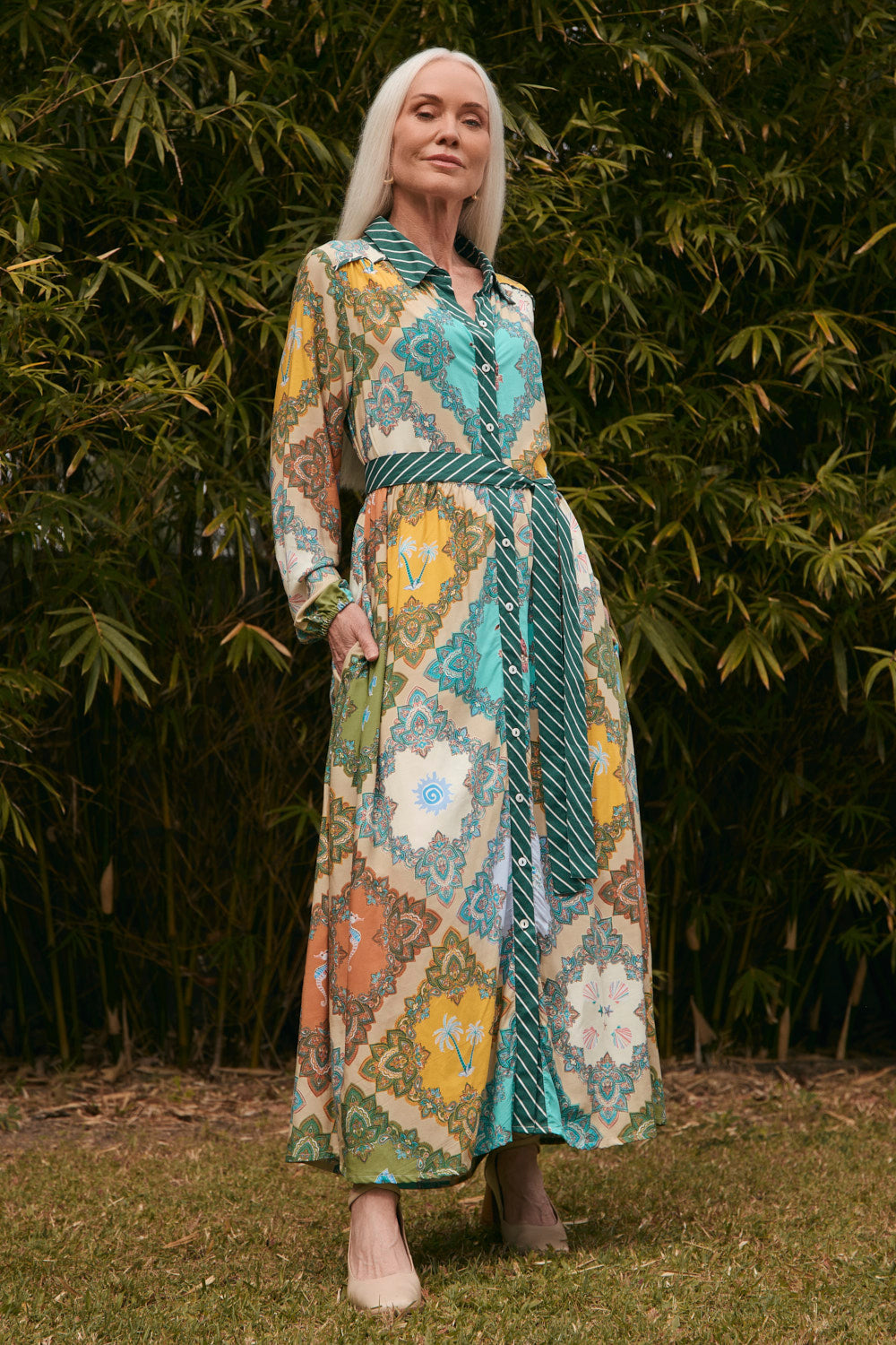 Ginette Billow Sleeve Dress in Odyssey