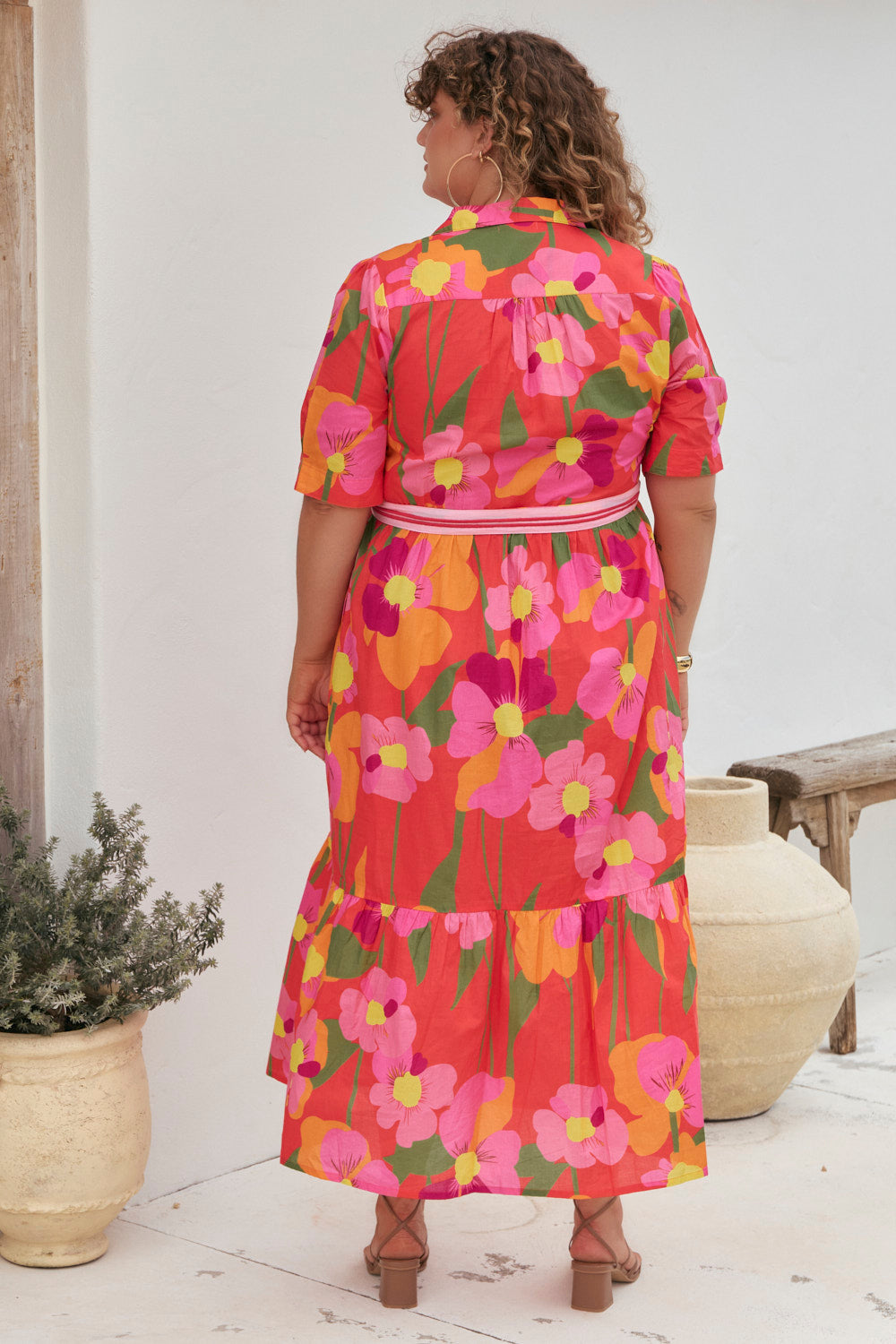 Ginette Collared Dress in Flamenco