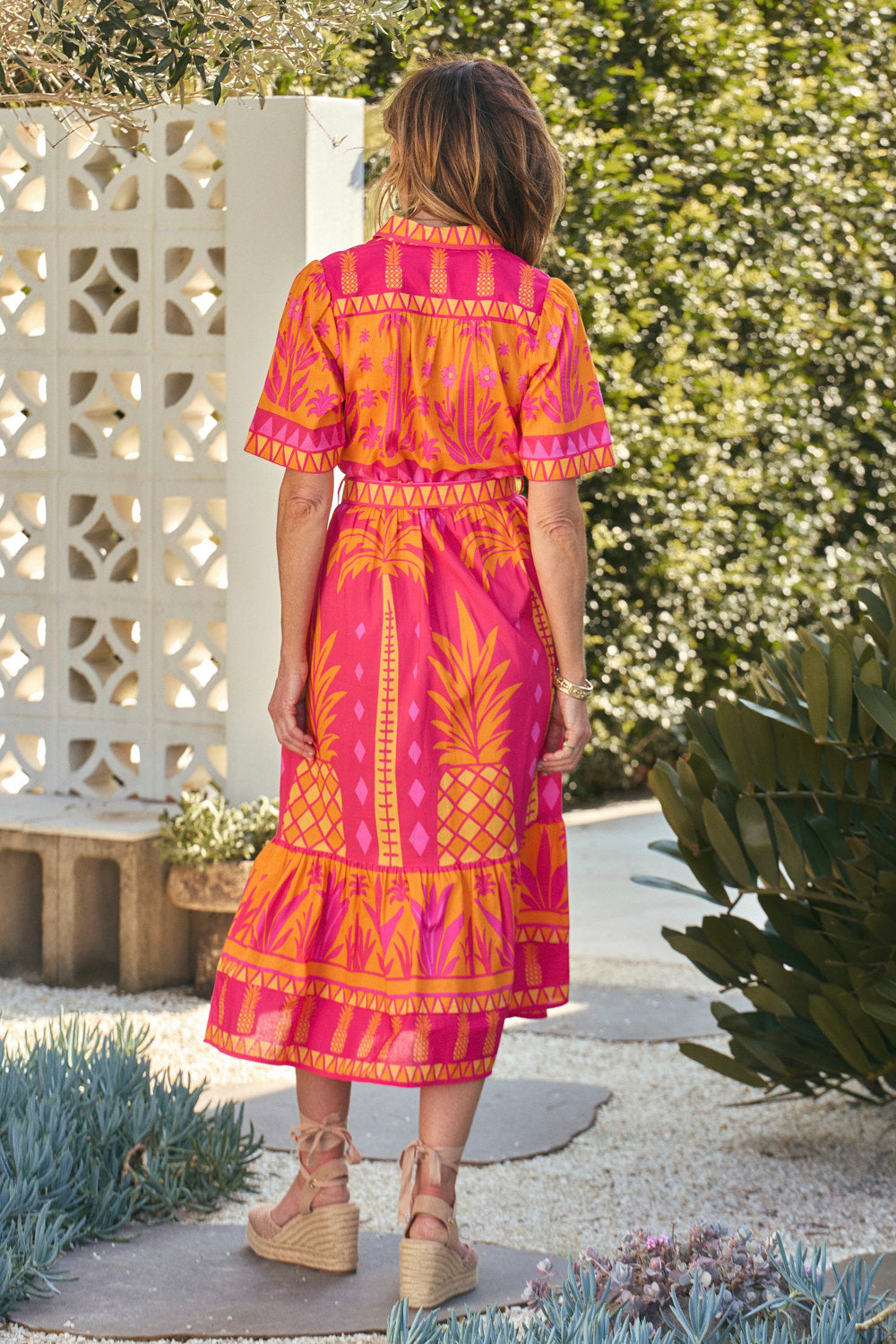 Ginette Collared Dress in Tangerina