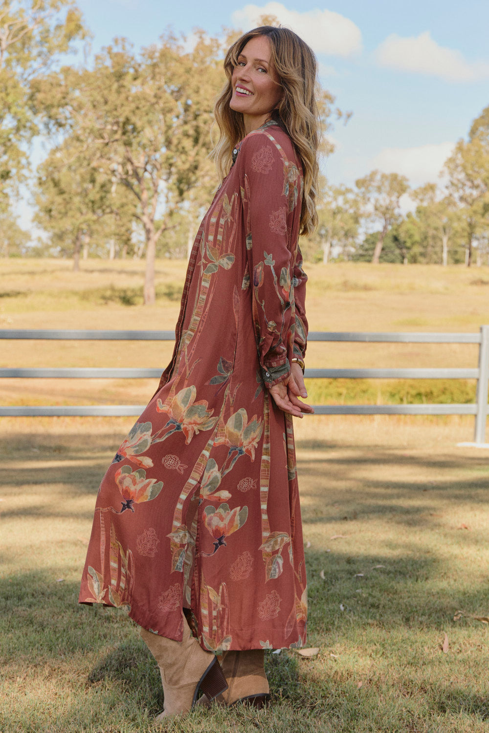 Gracie Collared Dress in Outback
