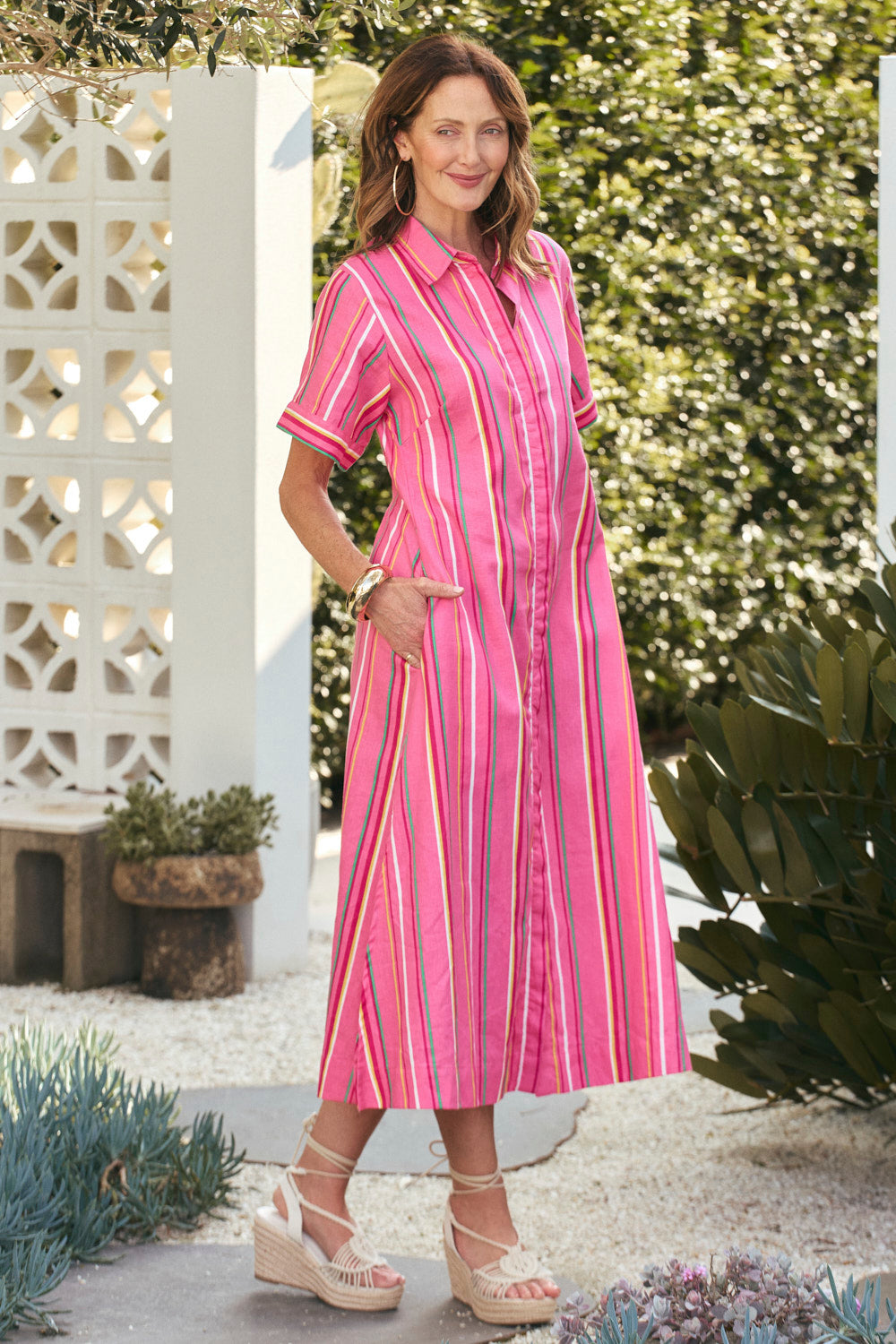 Gracie Shirt Dress in Melonie