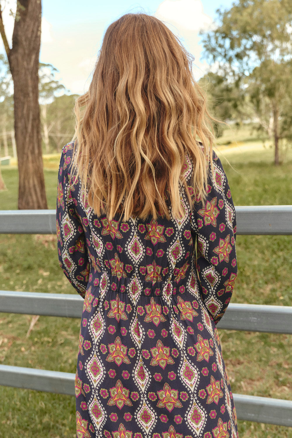 Gracie Shirt Dress in Veloura, full length view of long line silhouette, Adrift Clothing
