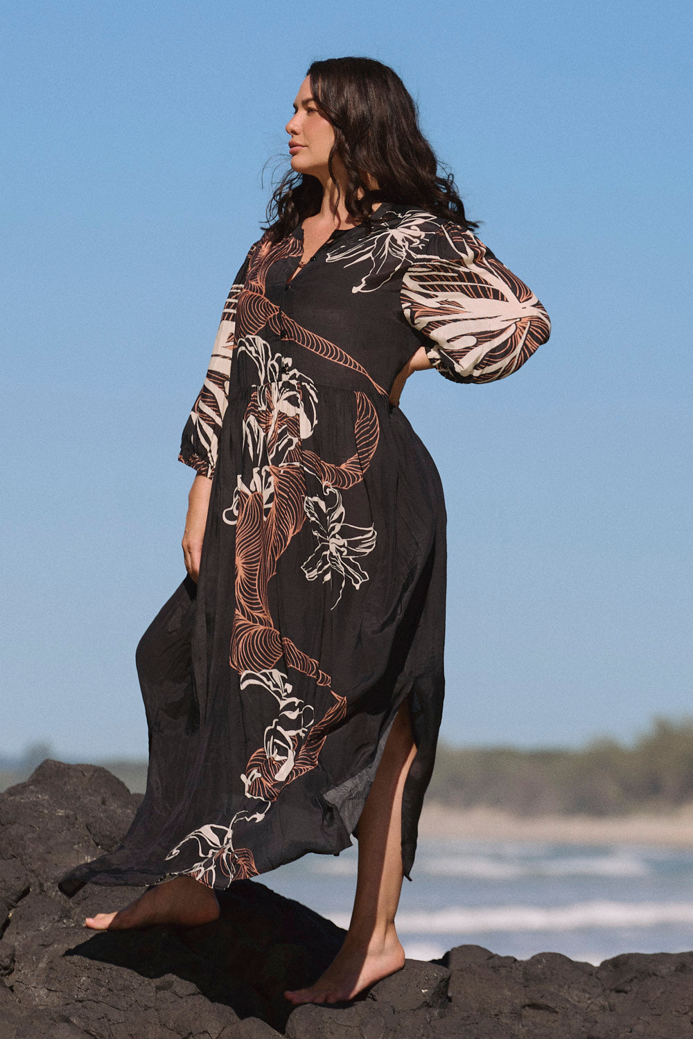 Greer Billow Dress in Floral Terrain