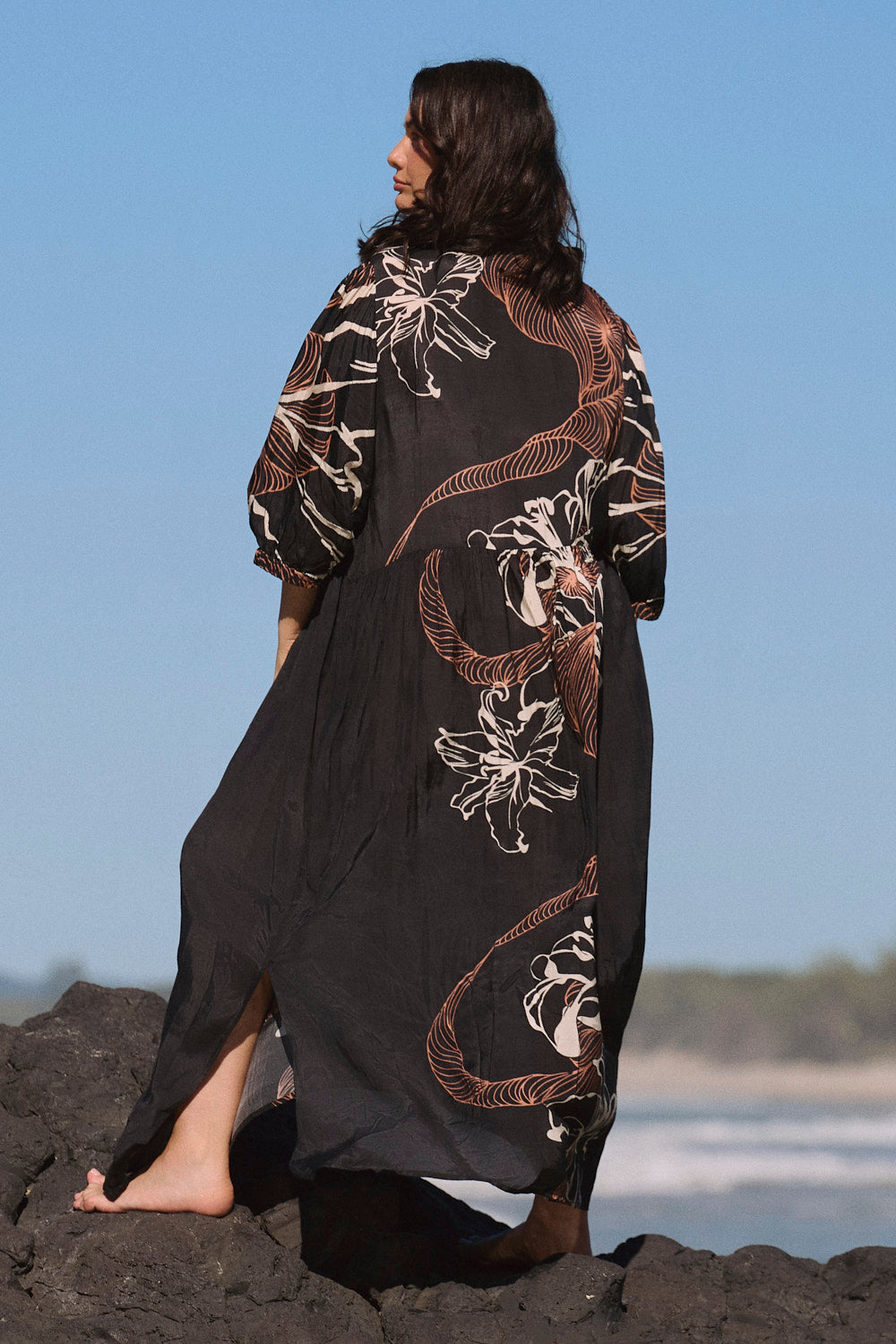 Greer Billow Dress in Floral Terrain