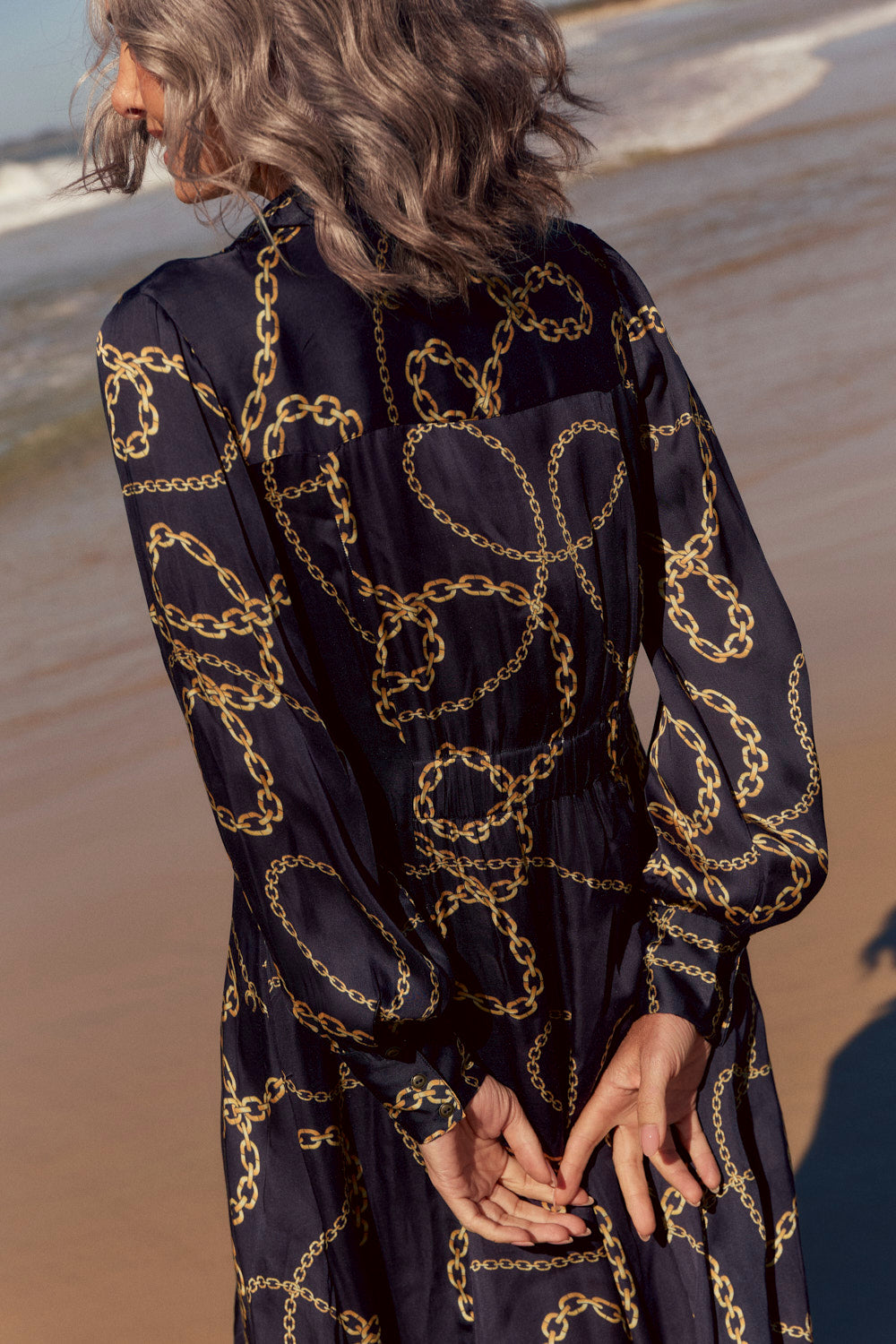 Greta Collared Dress in Meridian