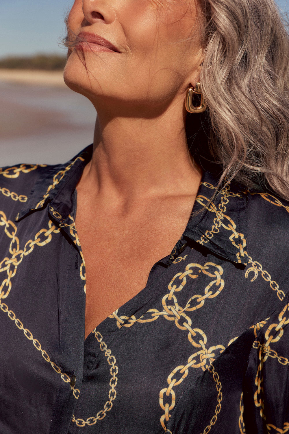 Greta Collared Dress in Meridian