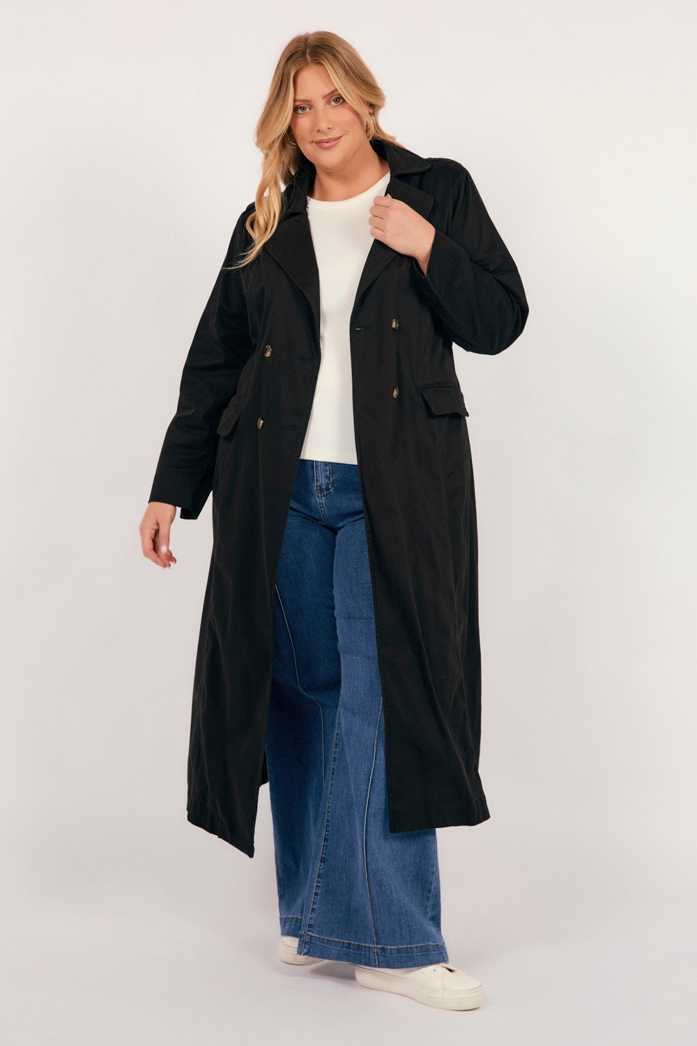 Hailey Trench Coat in Black