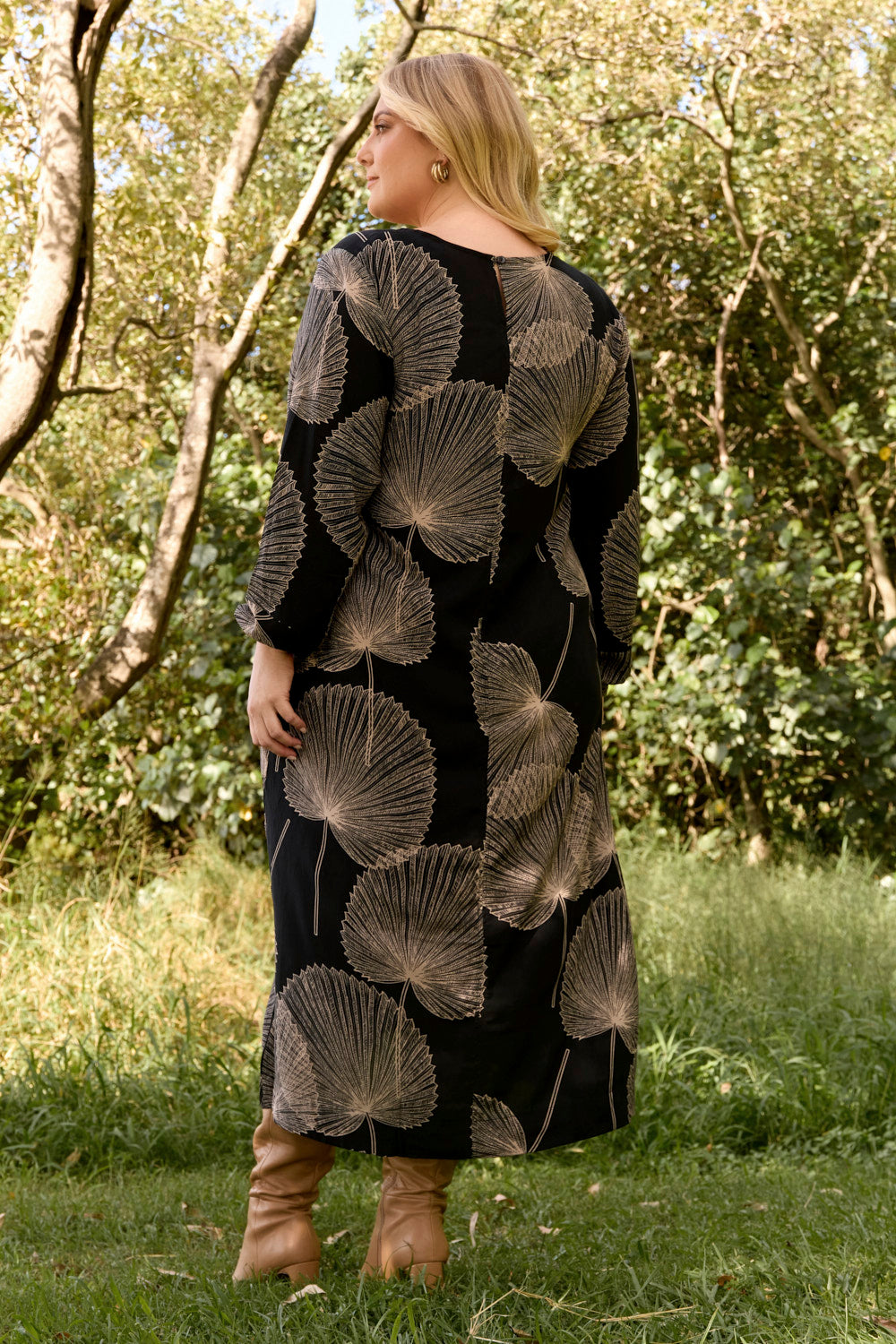 Hazel Midi Dress in Winter Solstice