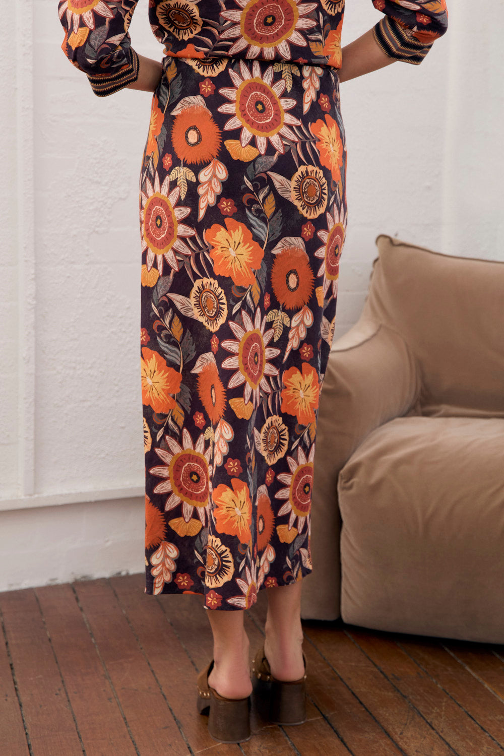 Katie Bias Cut Skirt in Abigail