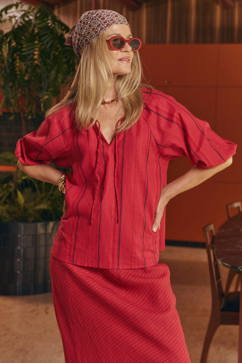 Delilah Swing Blouse in Very Berry