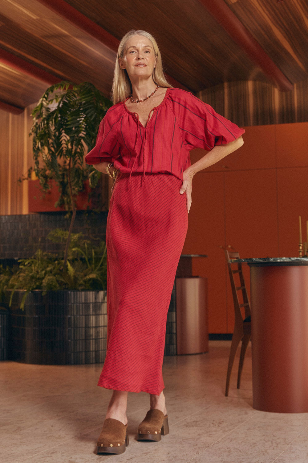 Delilah Swing Blouse in Very Berry