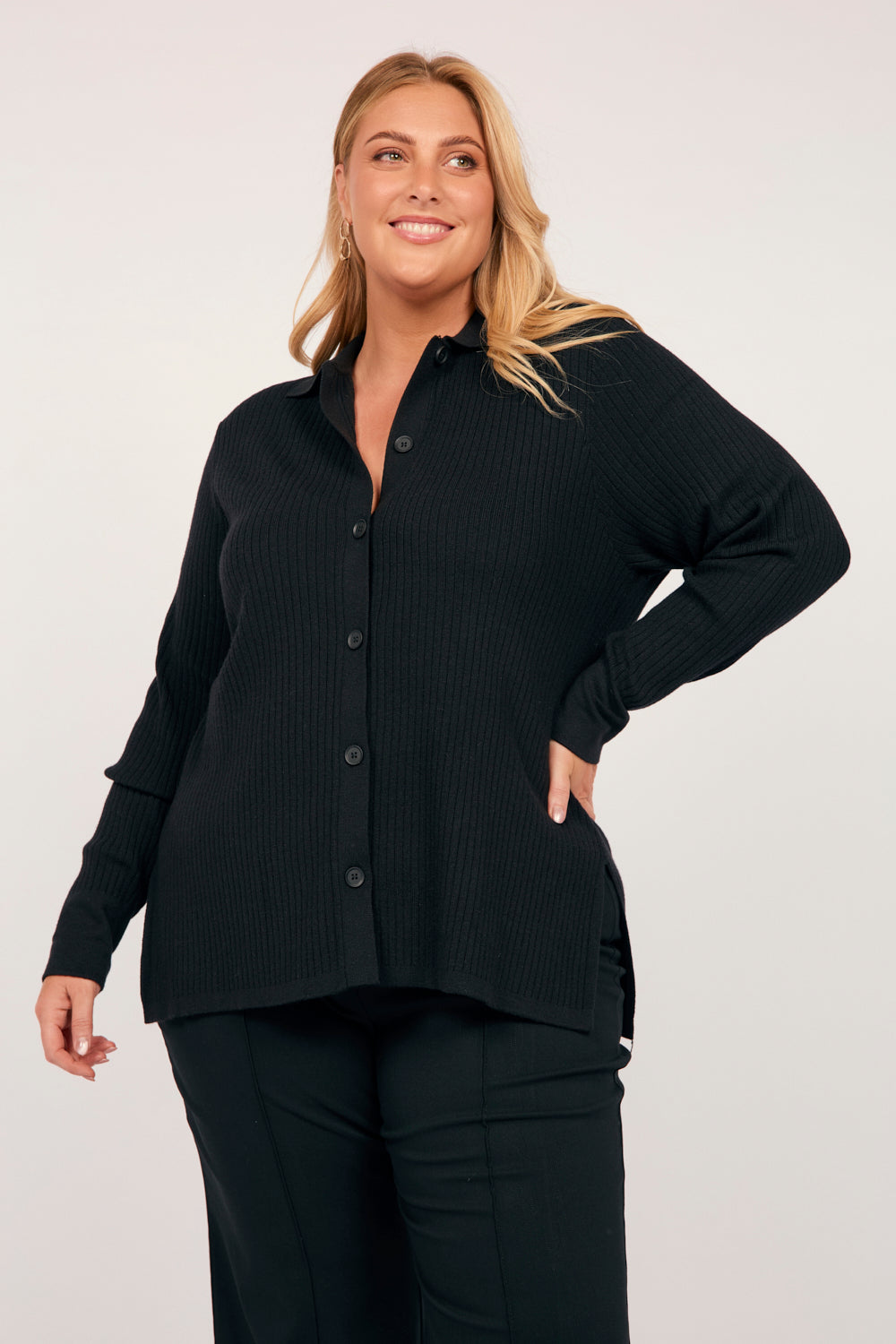Knitted Cardigan in Black