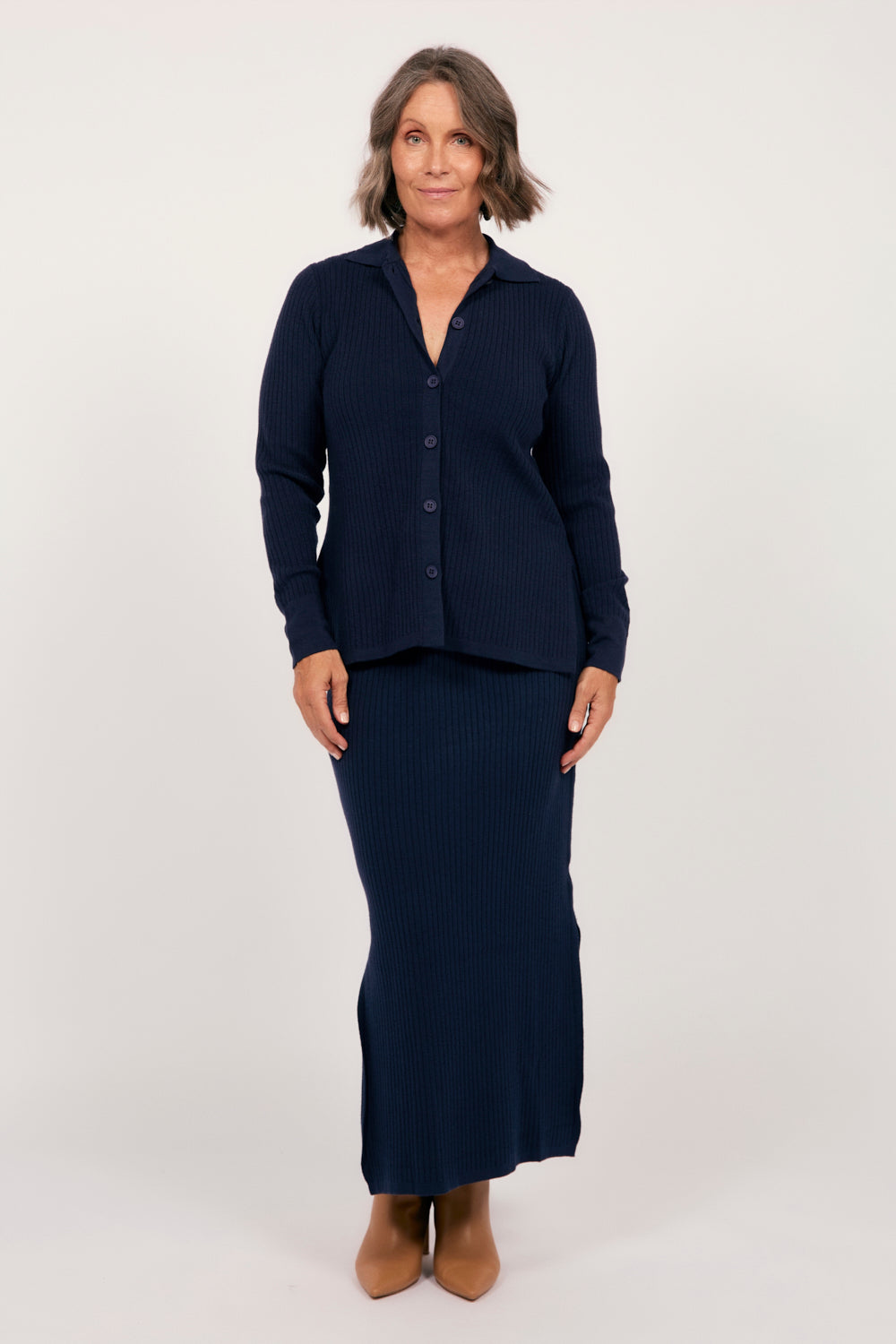 Knitted Cardigan in Navy