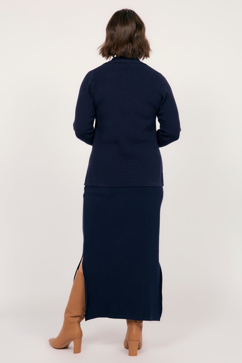Knitted Skirt in Navy