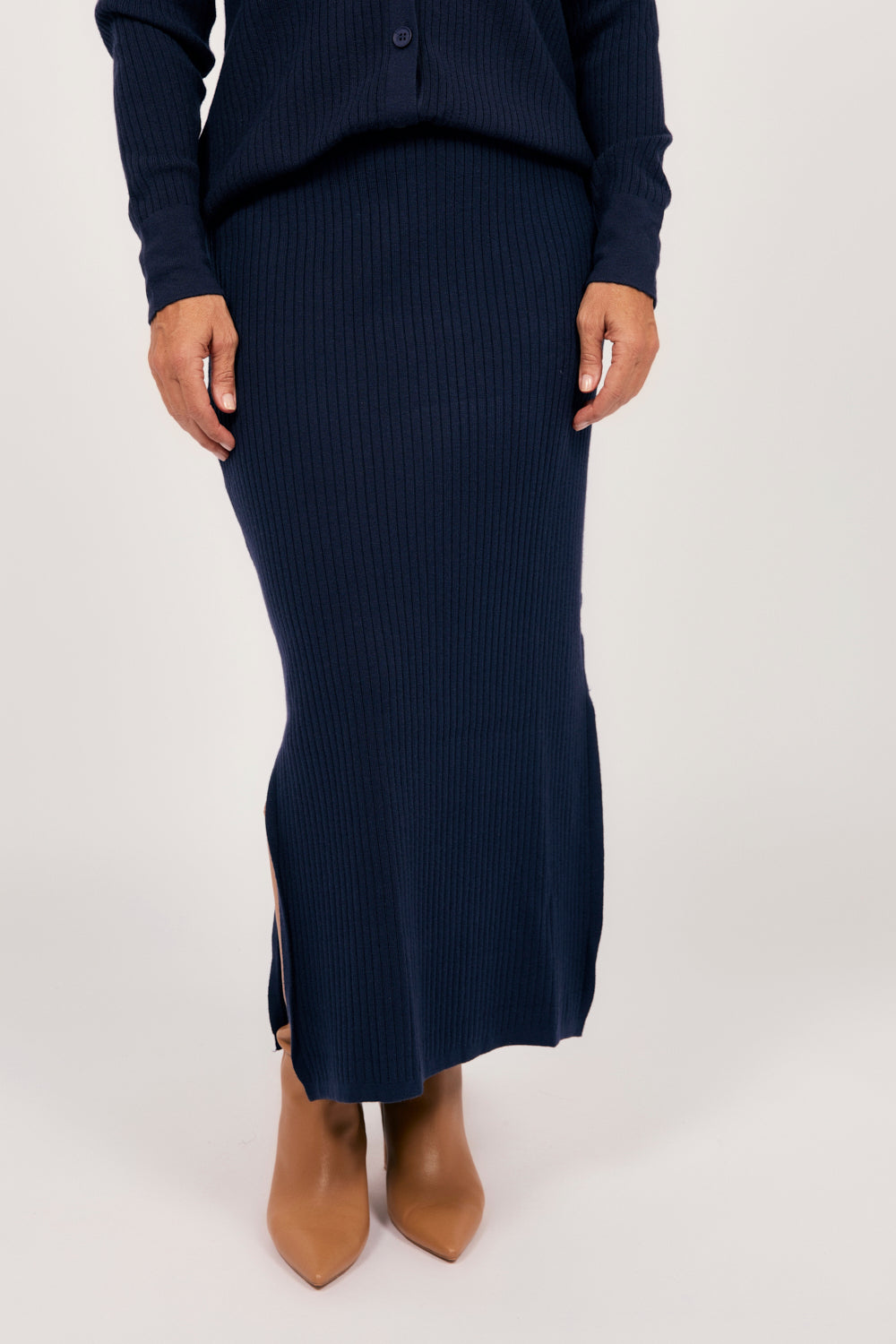Knitted Skirt in Navy