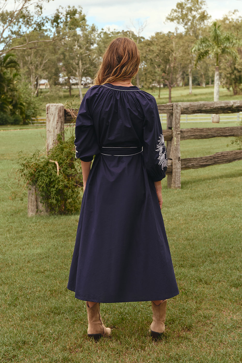 Robin Belted Dress in Inkwell Navy