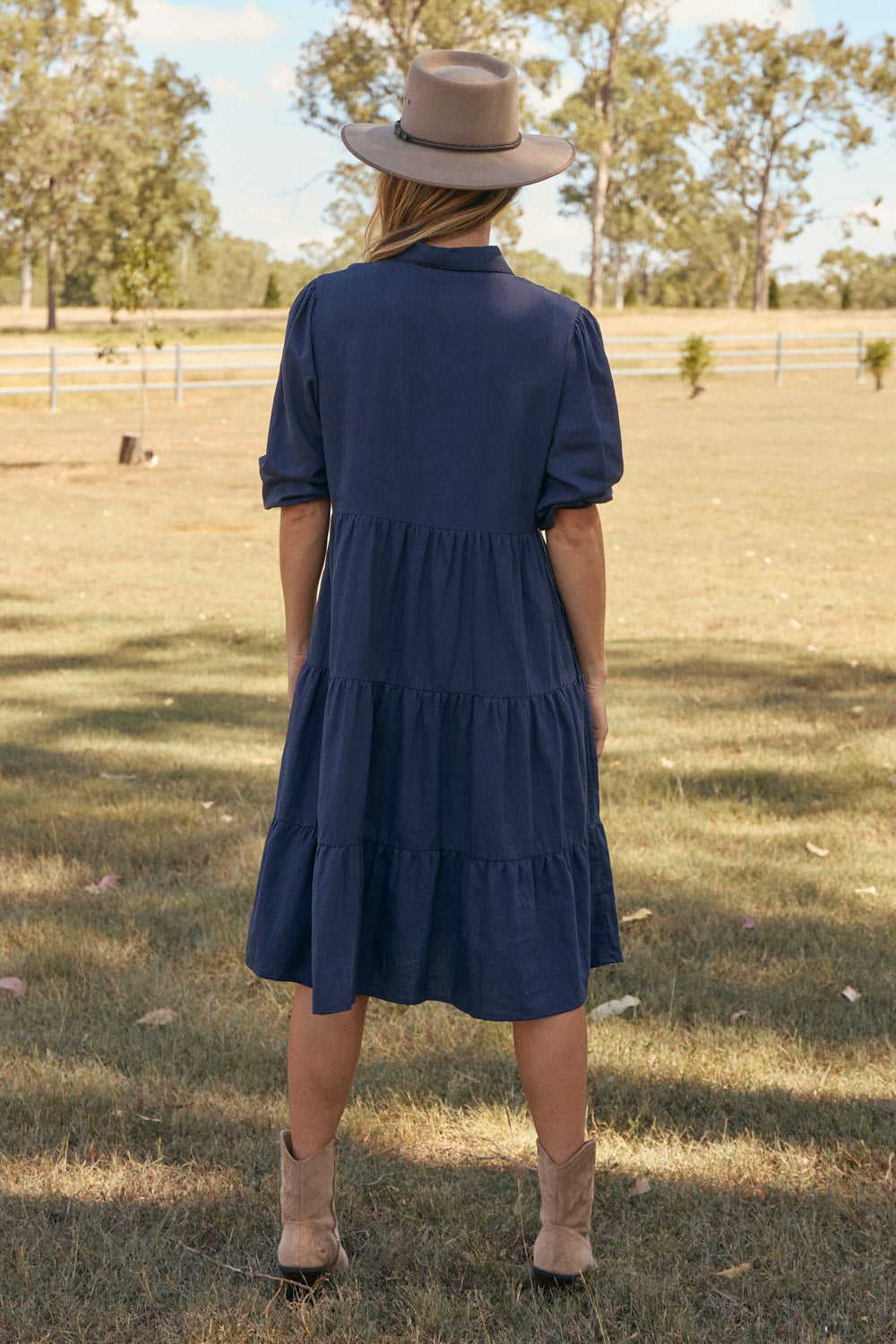 Winslow Knee-Length Dress in Midnight Clay