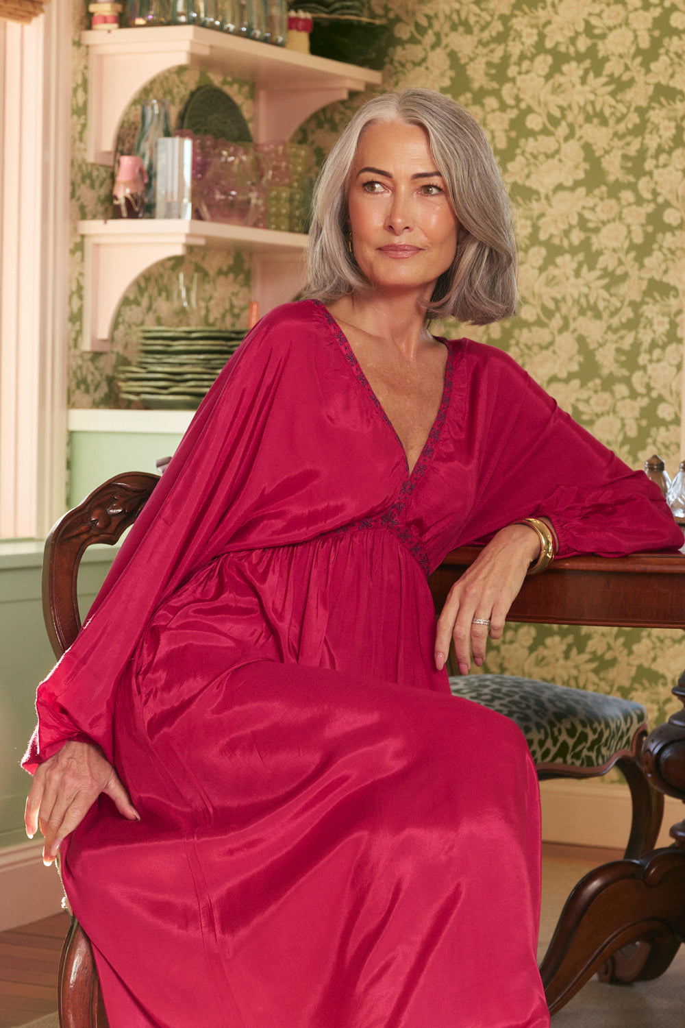 Margot Billow Dress in Berry Gild