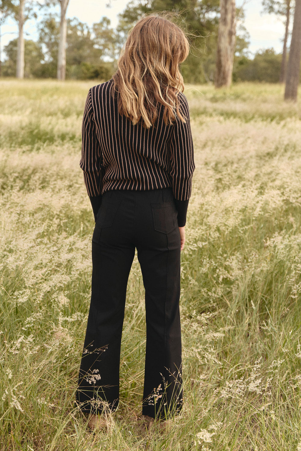 Stretch Wide Leg Pant in Black, Pant - Adrift Clothing