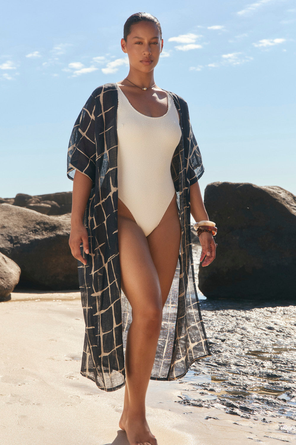 Liv Linen Duster in Woven Echo