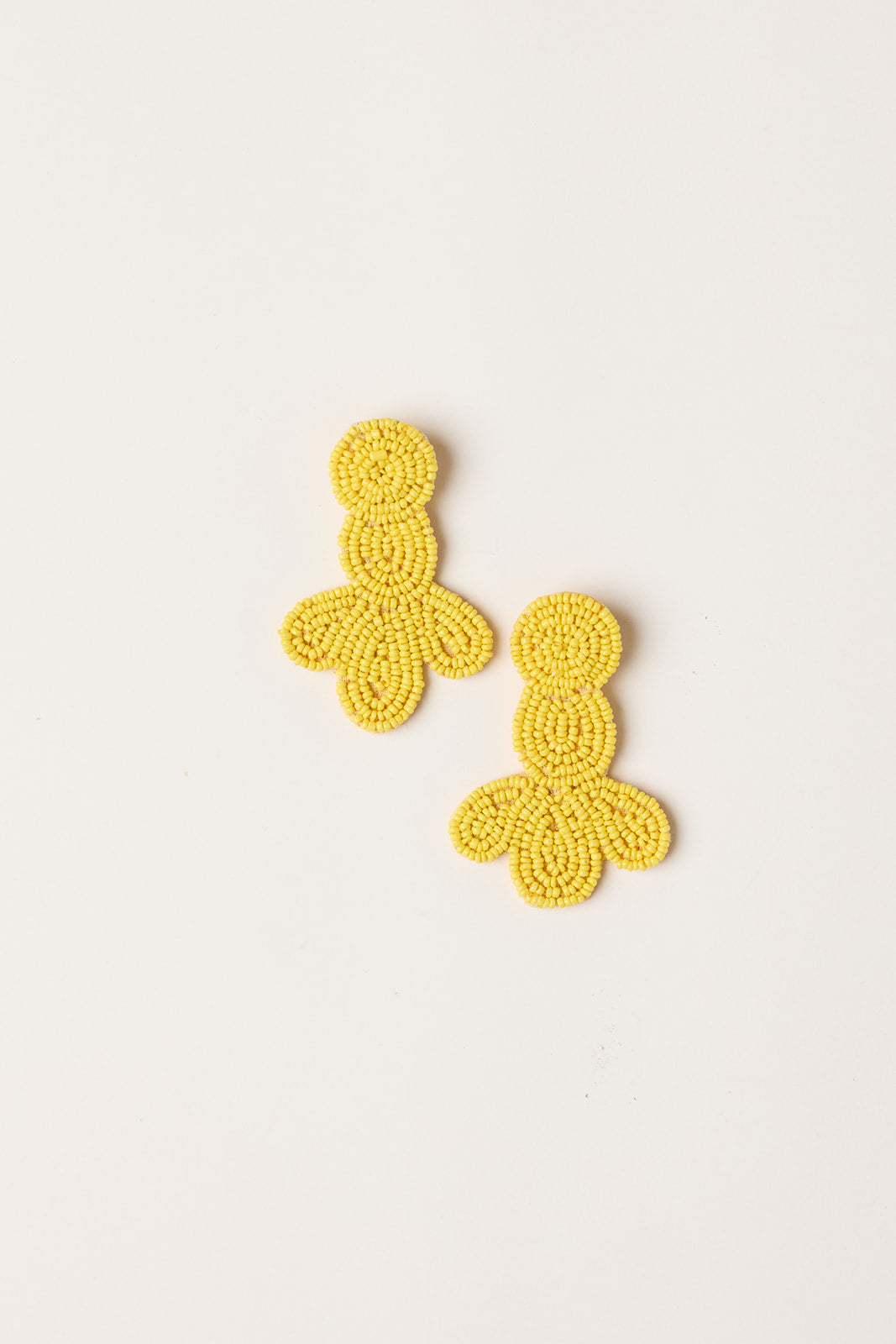 Lotus Beaded Earrings in Yellow