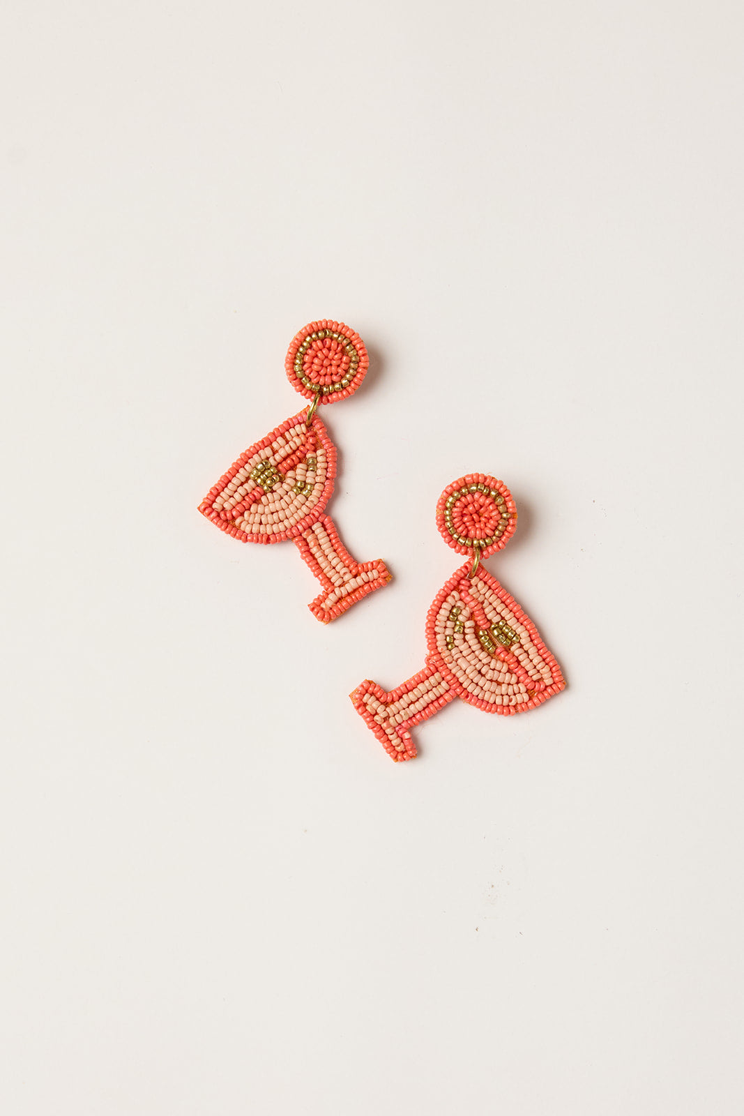 Martini Beaded Earrings in Orange