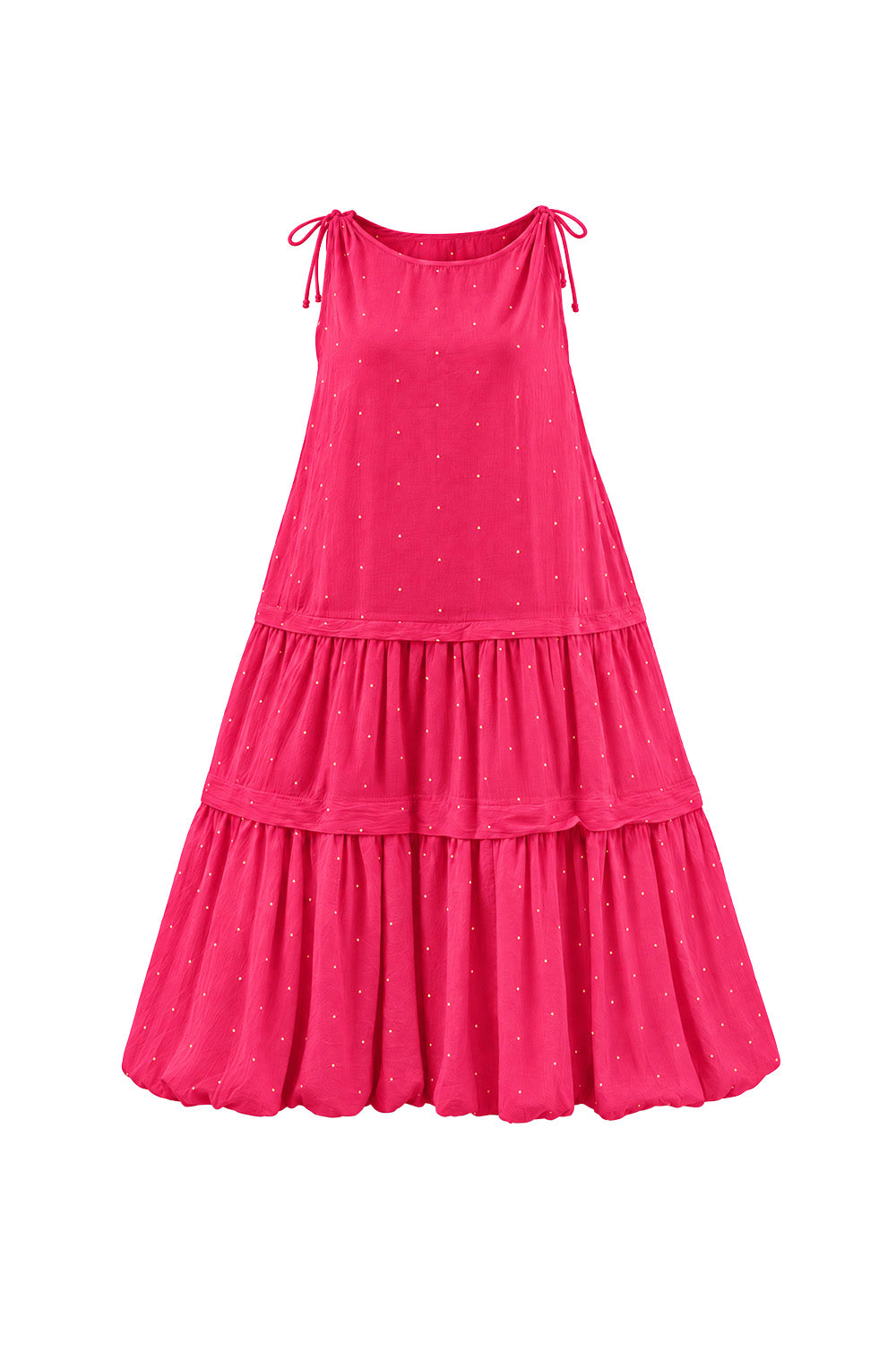 Millie Reversible Bubble Hem Dress in Pink Aurum