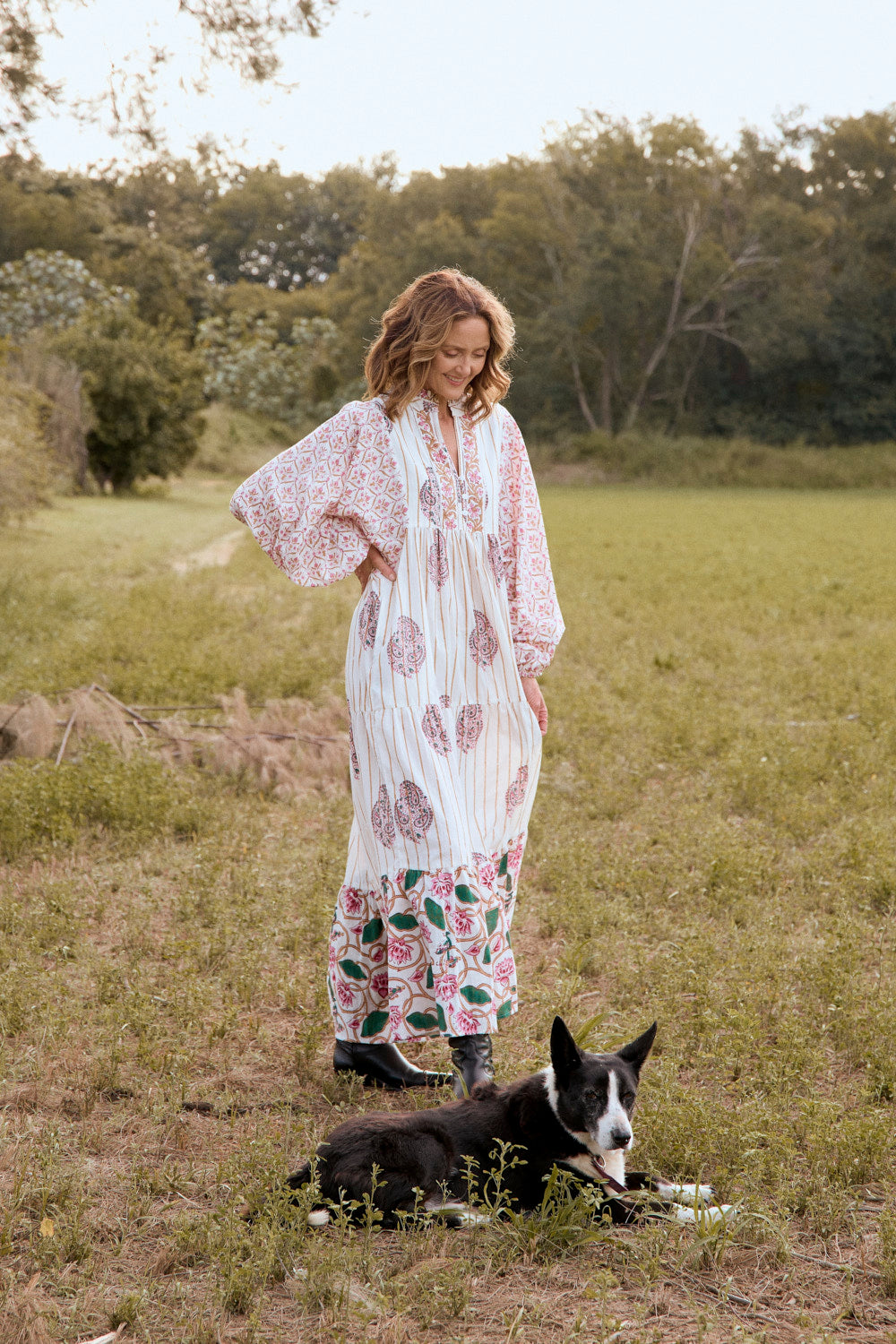 Mirabelle Frill Dress in Flower Field