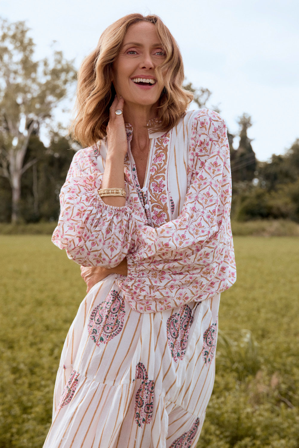 Mirabelle Frill Dress in Flower Field
