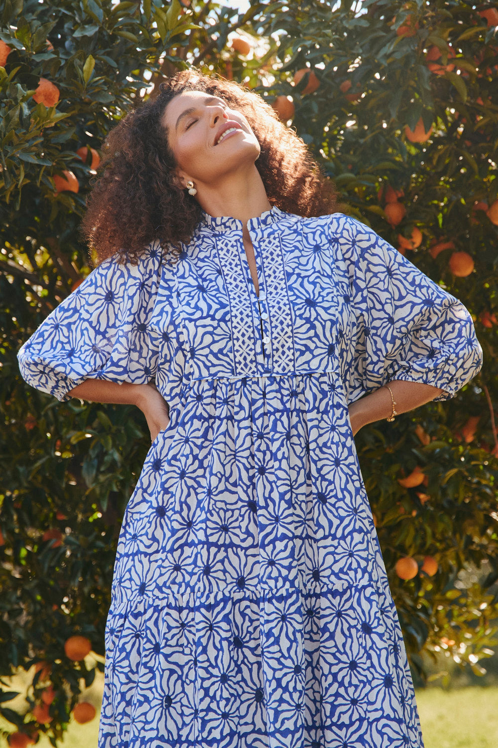 Mirabelle Frill Dress in Lazuli