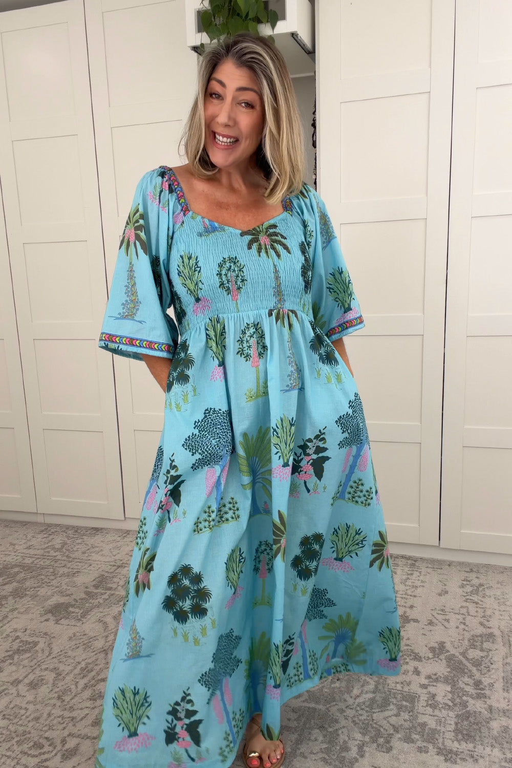 Annika Dress in Blue Oasis