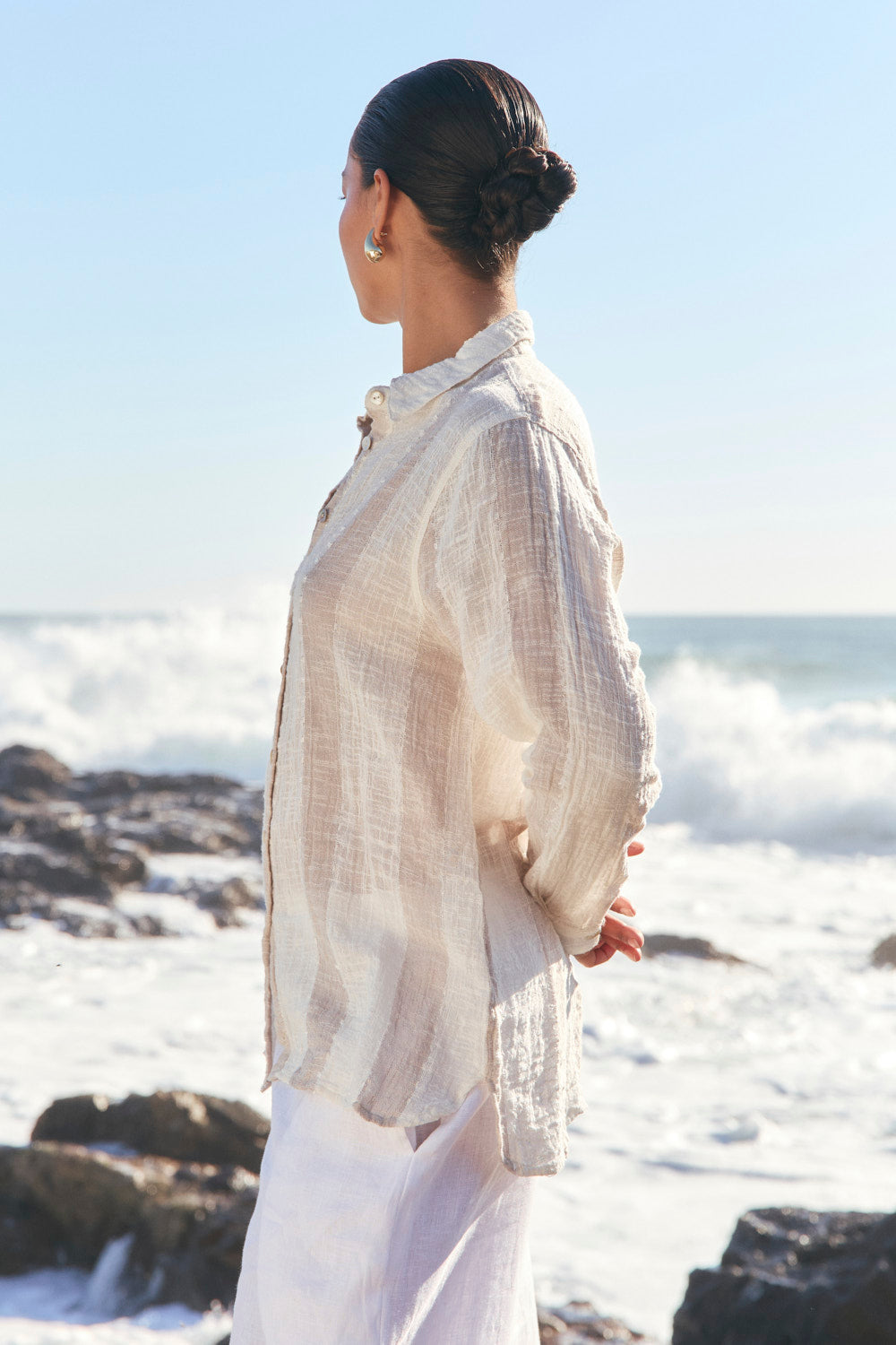 Natalia Shirt in Natural Stripe