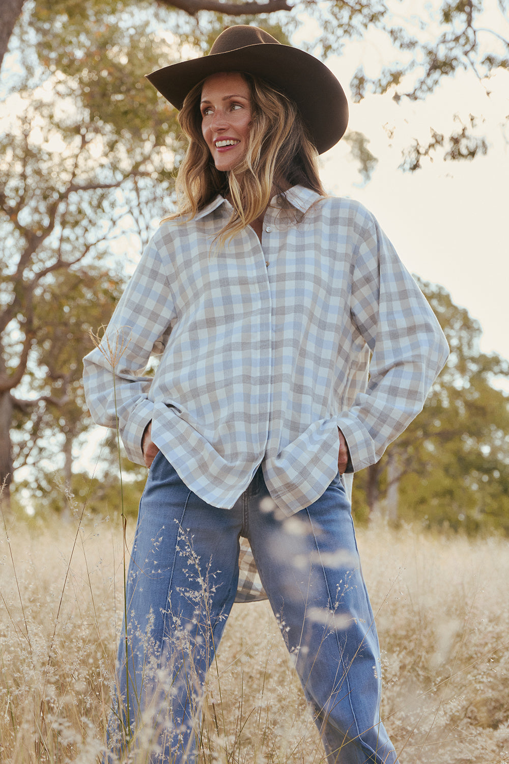 Oversized Boyfriend Shirt in Winter Haven