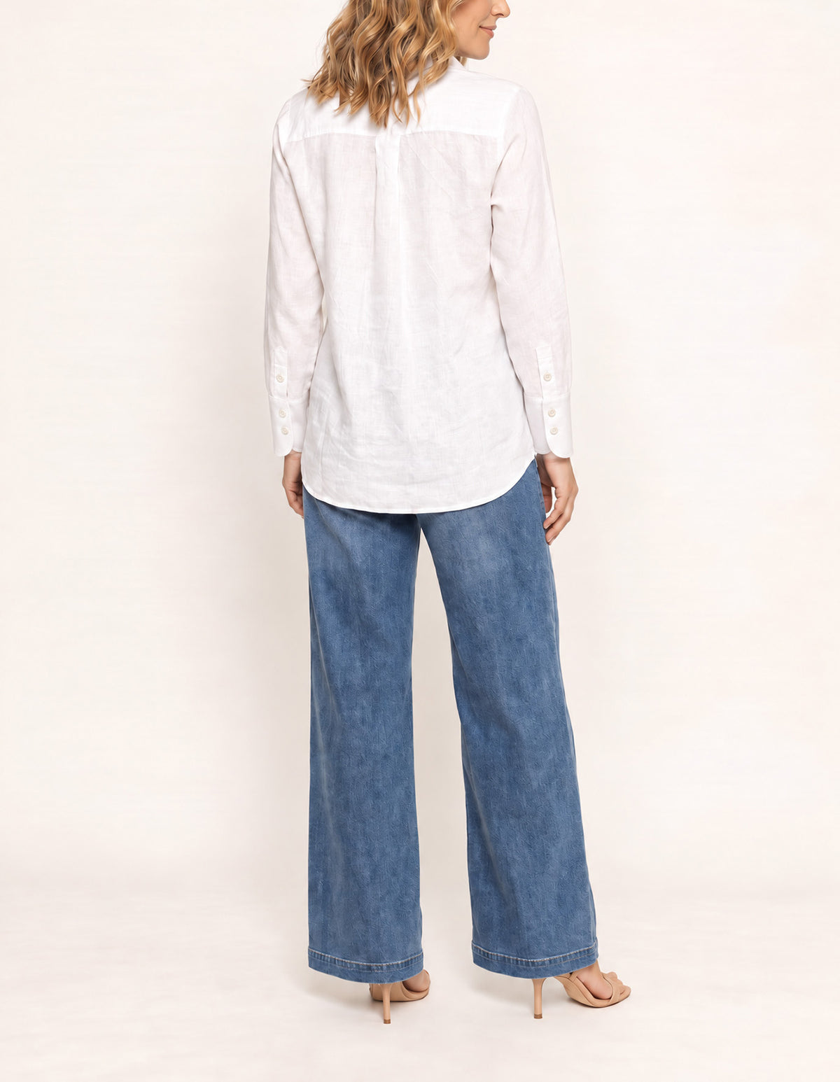 Oversized Linen Boyfriend Shirt in White
