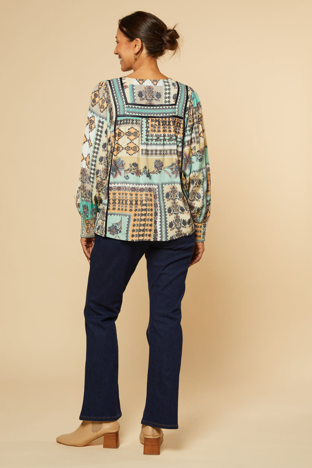 Radha Peasant Blouse in Torino, Blouse - Adrift Clothing