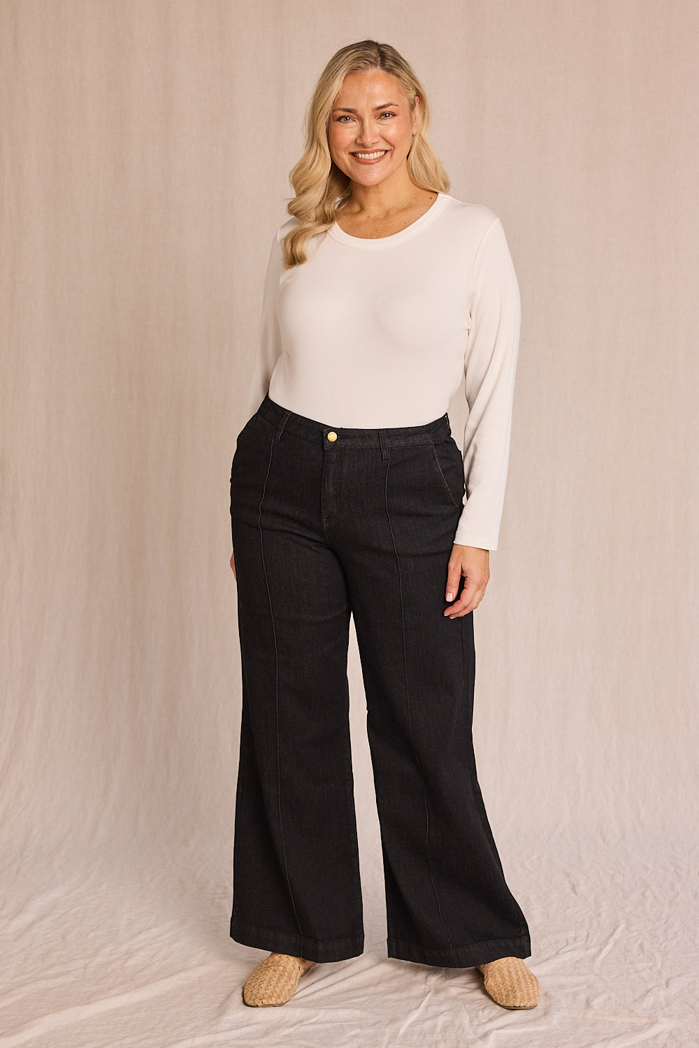 Adrift Denim Wide Leg Jeans in Black, Jean - Adrift Clothing