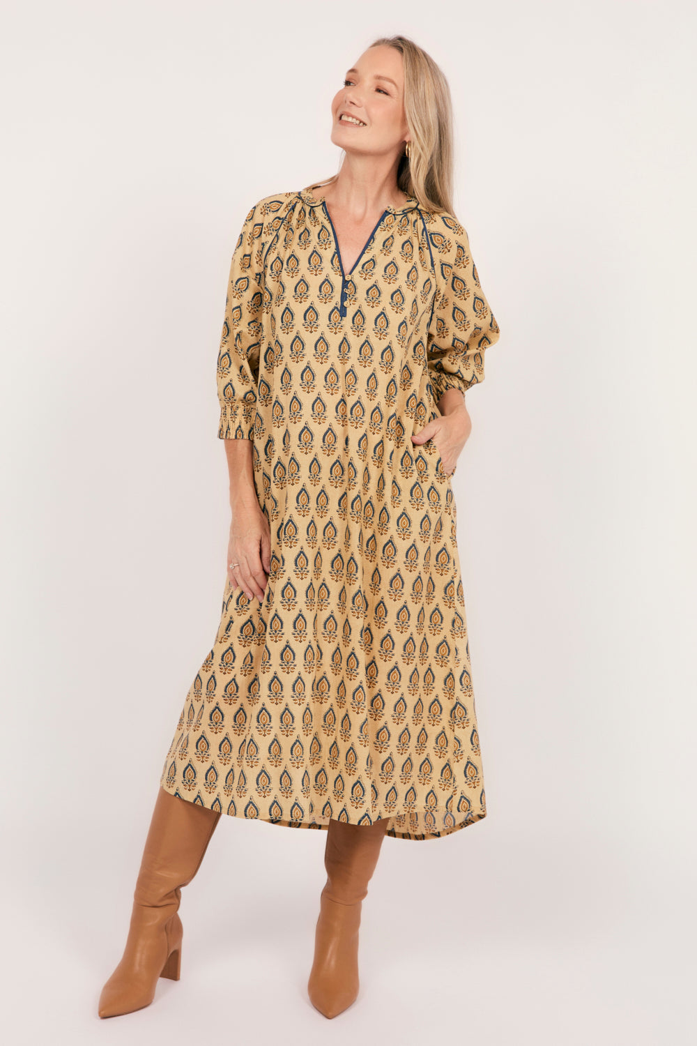Robin Tunic Dress in Paisley Plumes