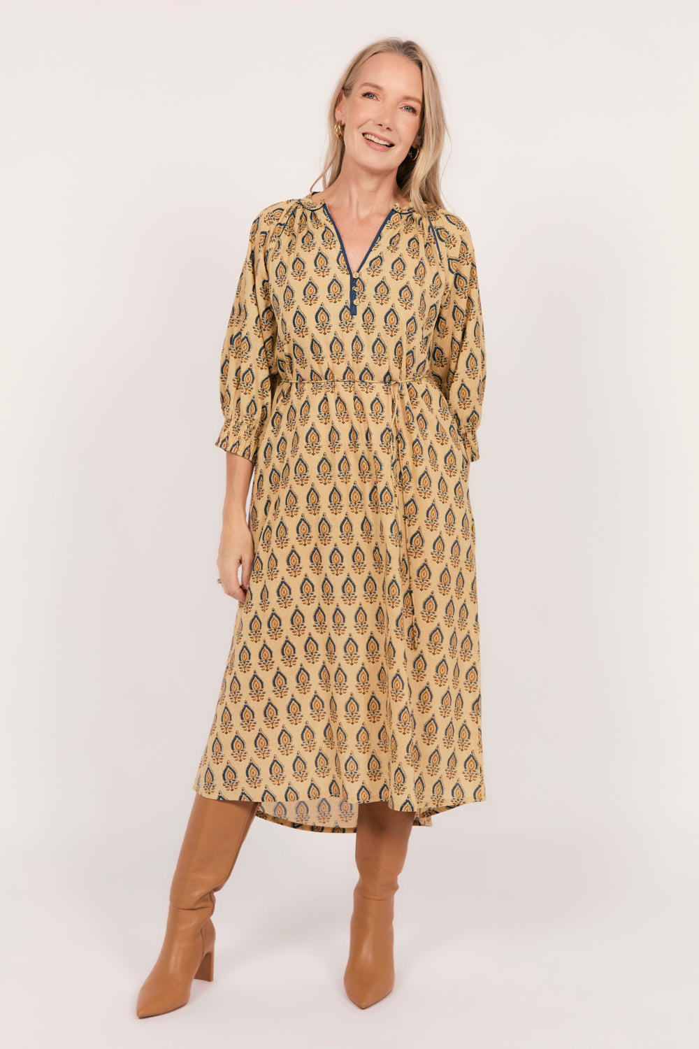 Robin Tunic Dress in Paisley Plumes