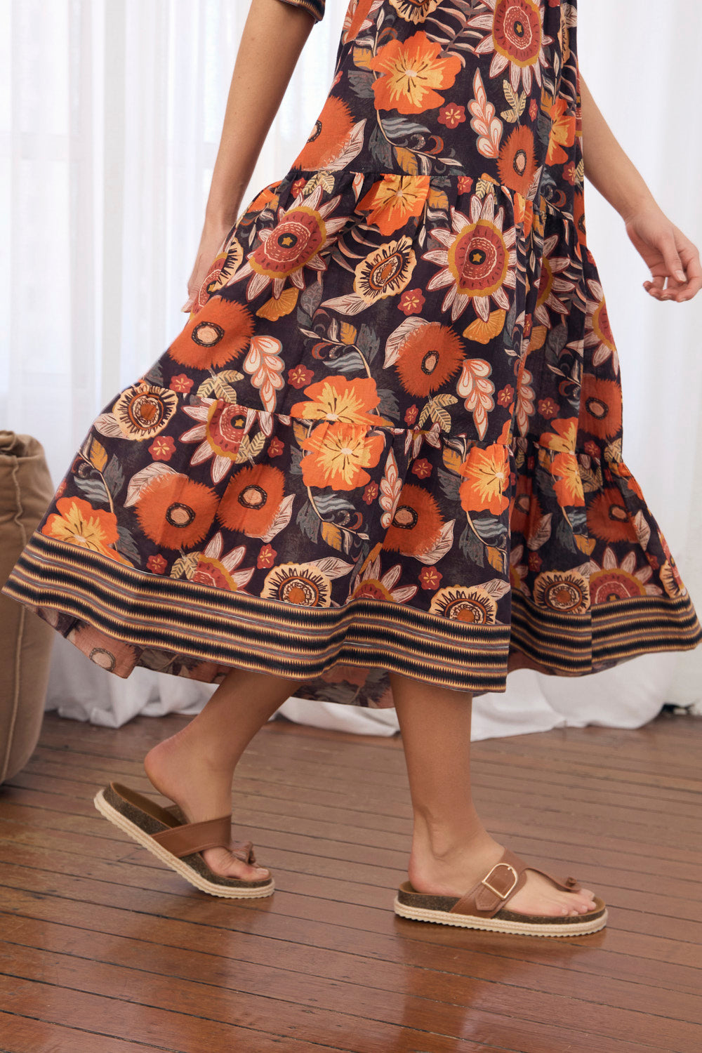 Sabre V-Neck Dress in Abigail