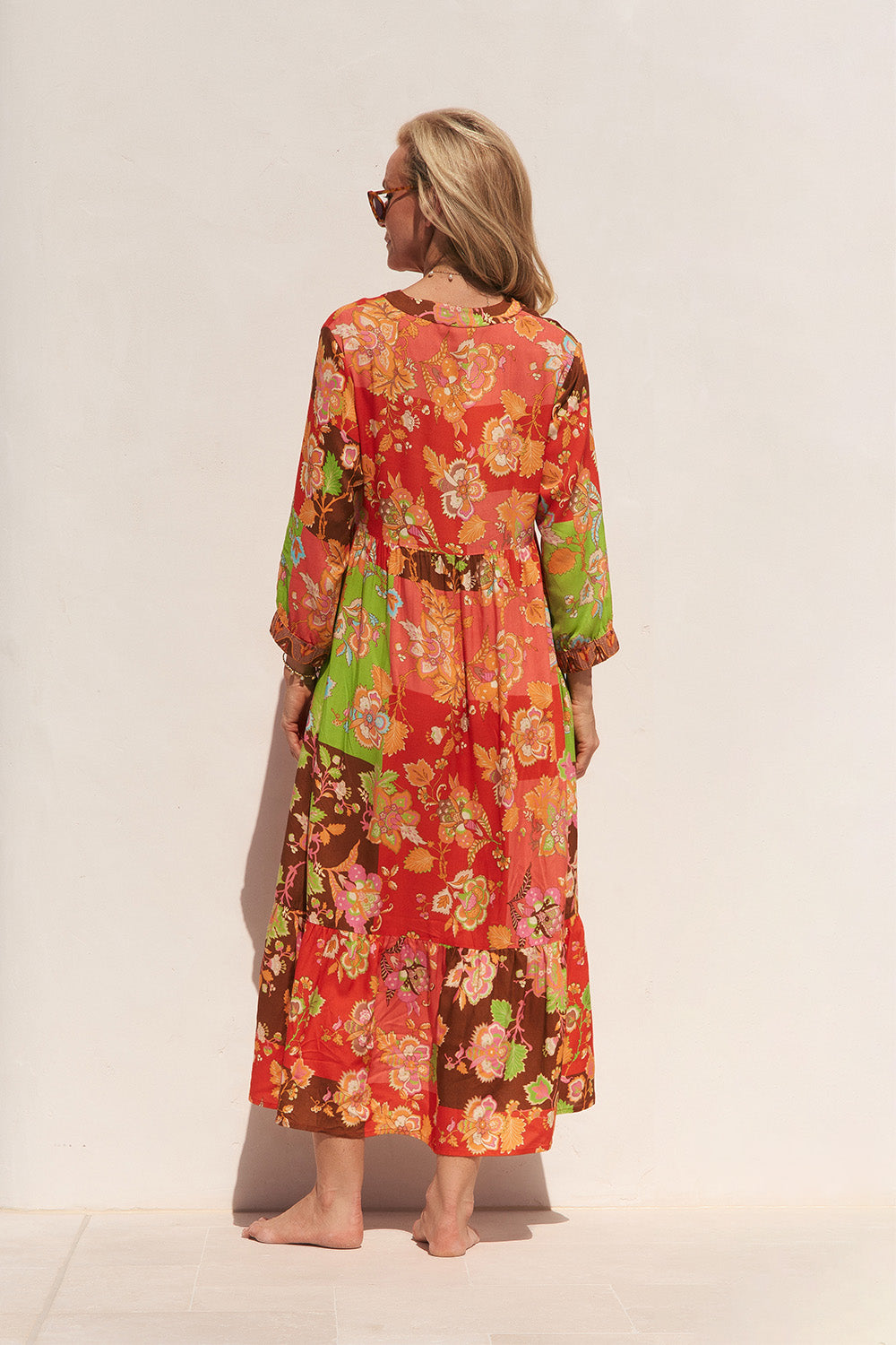 Sabre V-Neck Dress in Petra