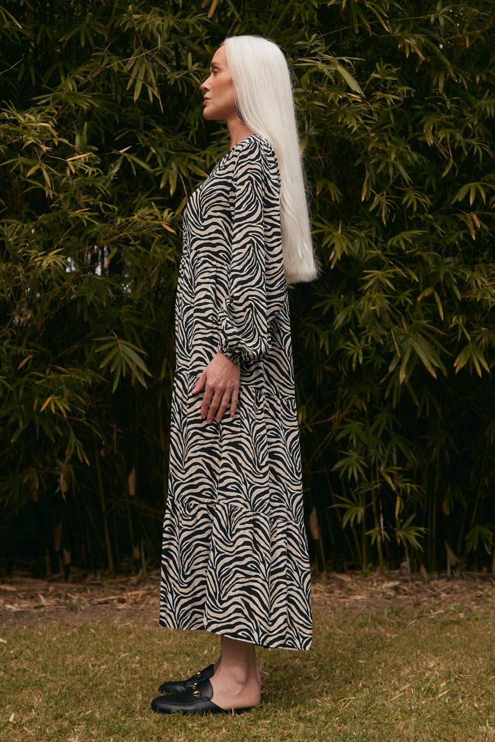 Sabrina Tiered Dress in Safari