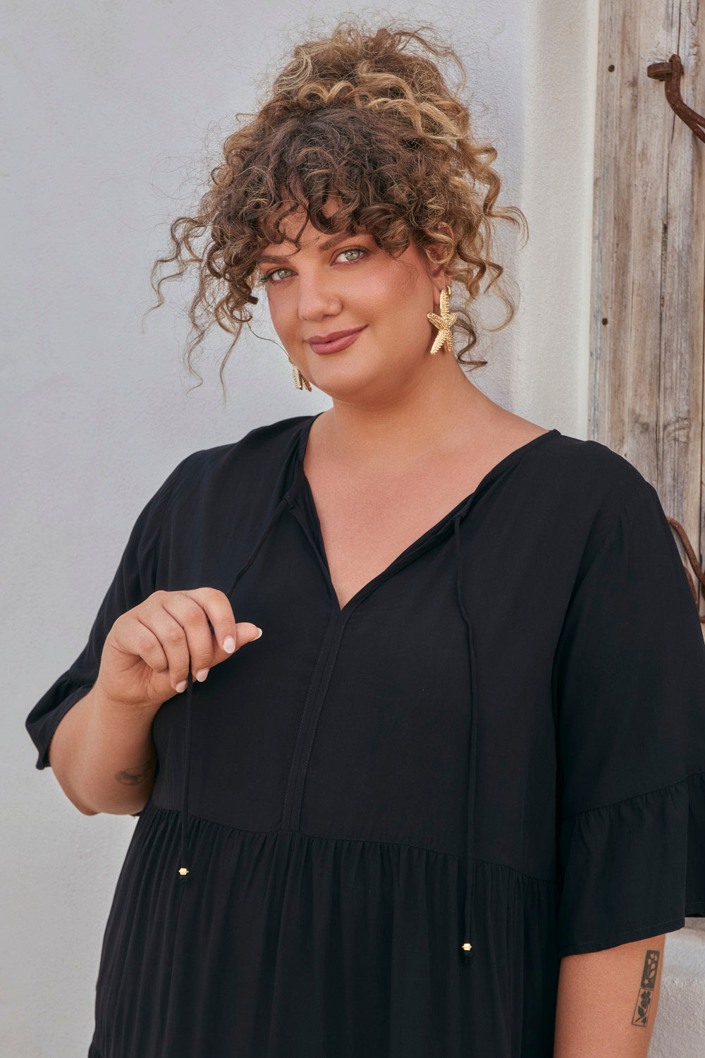 Scout Bell Sleeve Dress in Black