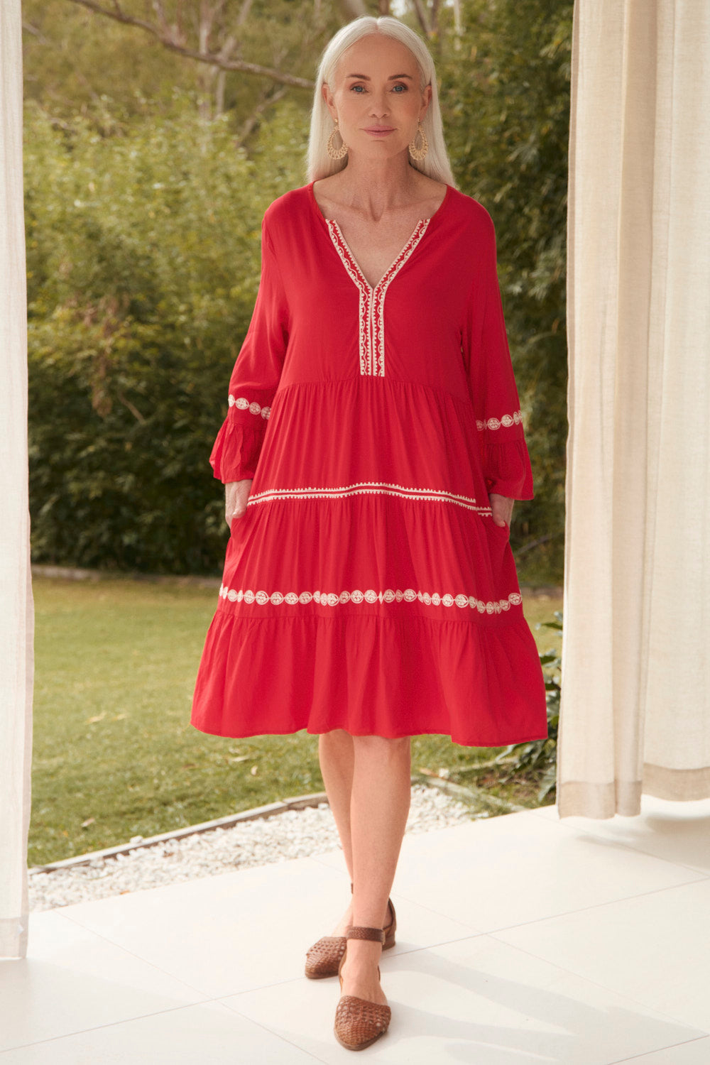 Scout Bell Sleeve Dress in Old Lace