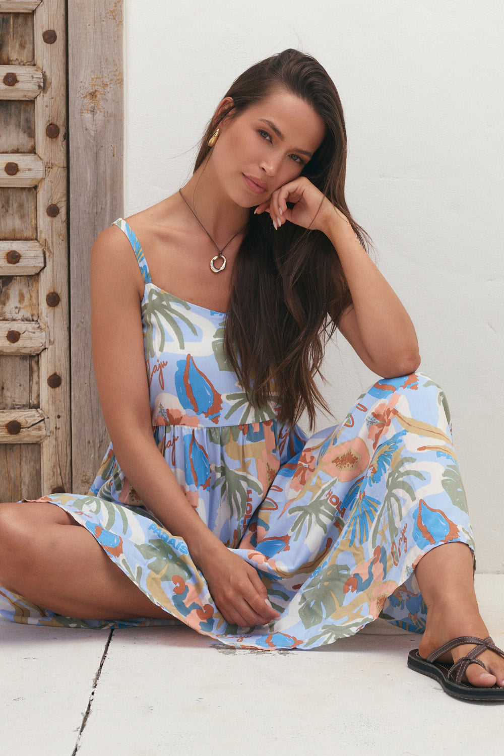 Solene Sun Dress in Sunspell Blue