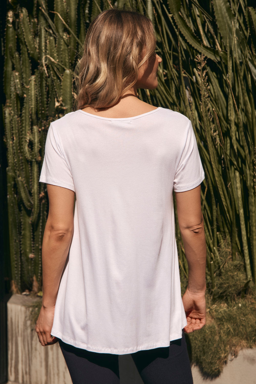 Swing Tee in White from the Adrift Basics range, designed in Brisbane Australia