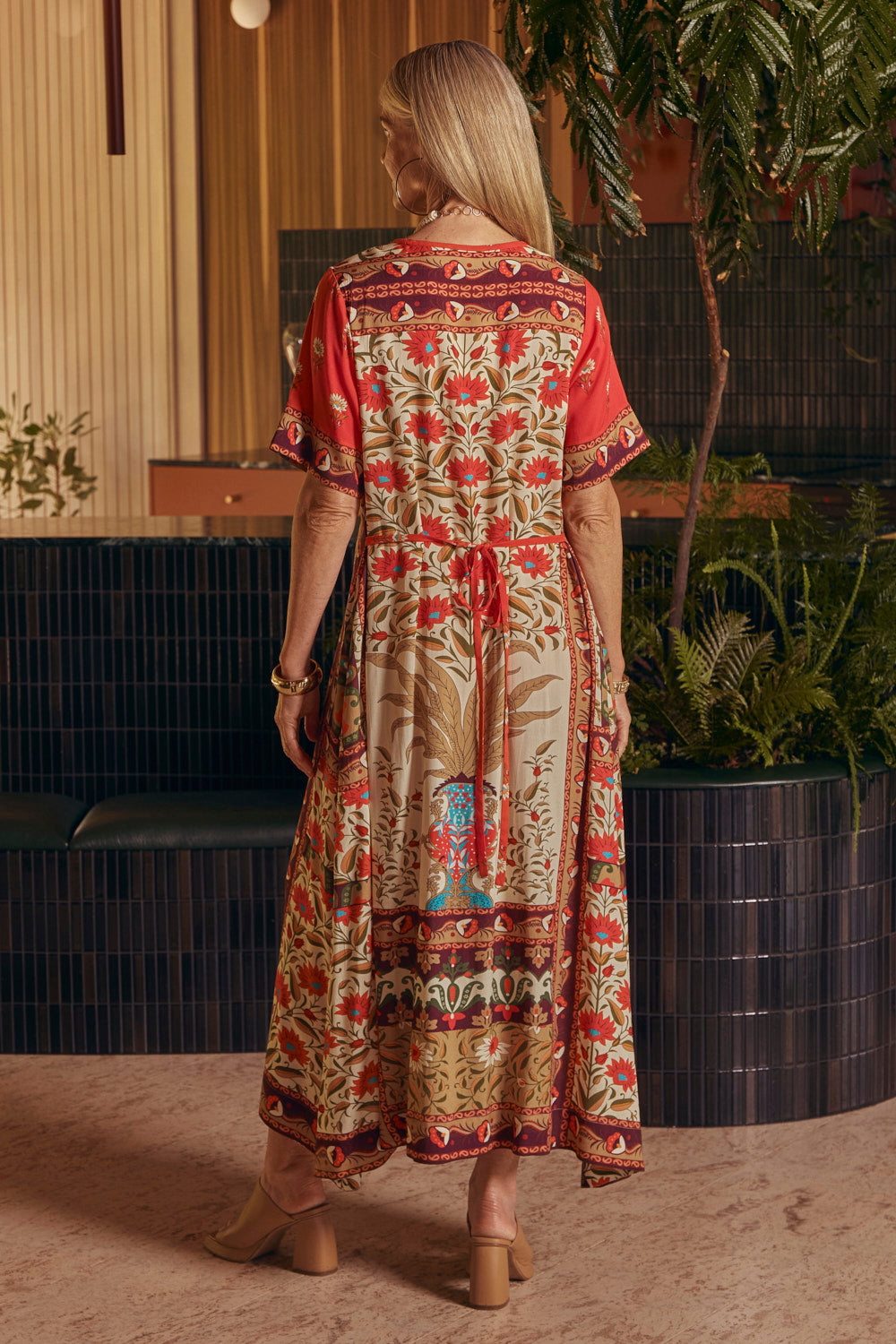 Tamara V-Neck Dress in Palladio