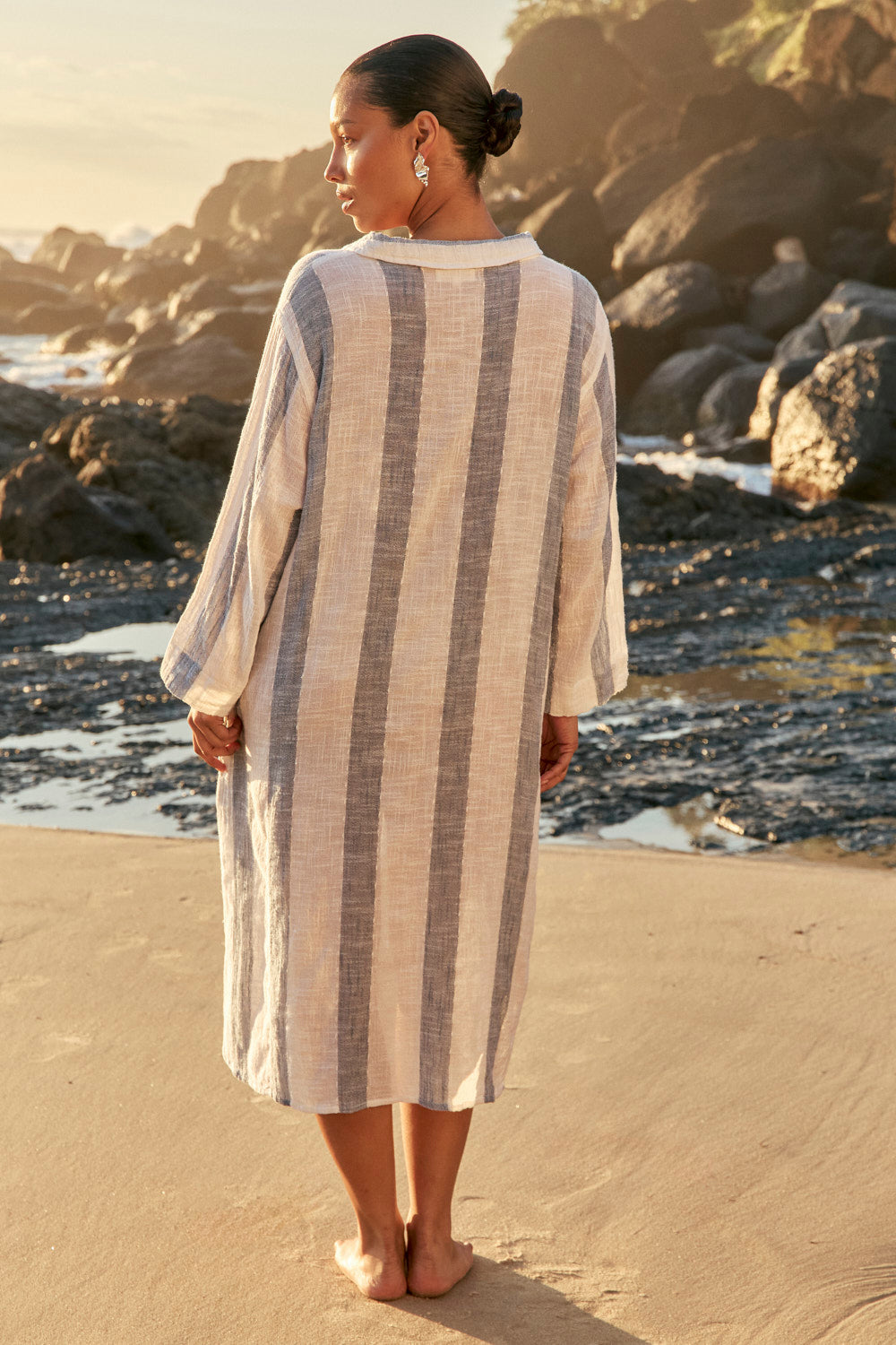 Tess Tunic Dress in Blue Stripe