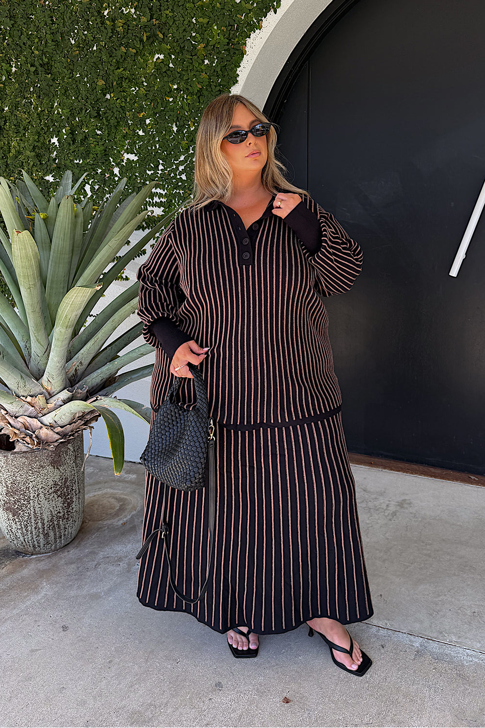 Knitted Collared Jumper in Black, Jumper - Adrift Clothing